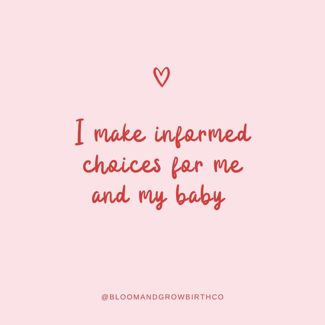 Knowledge is power and I want you to feel empowered. 

I want you to walk away from your birth knowing you understood (even just slightly) every option that was given to you to allow you to make the best choice for you and your new baby.

Researching
