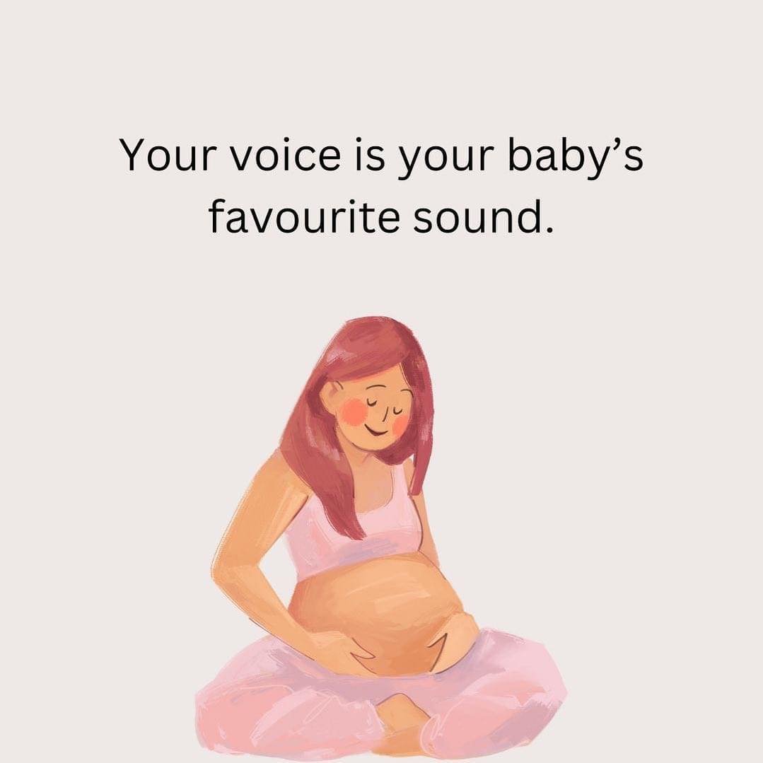 Learning begins in the womb. Your baby is listening to your voice from very early on. So talk to baby, connect with them and make time for them. Sing to them. They are in love with that comforting &amp; familiar sound and it also helps to calm them w