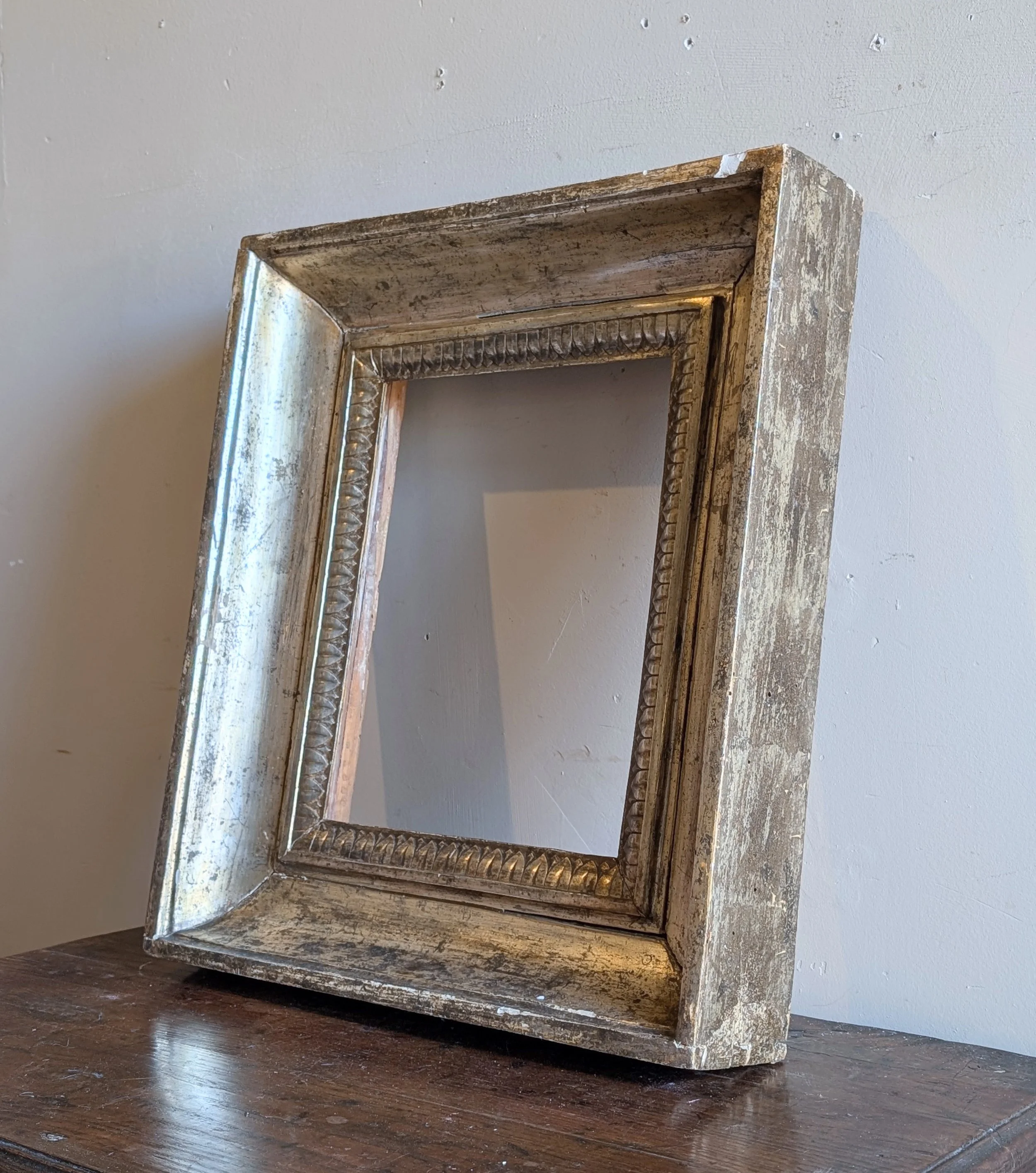 Deep 18th Century European Silver Gilt Frame