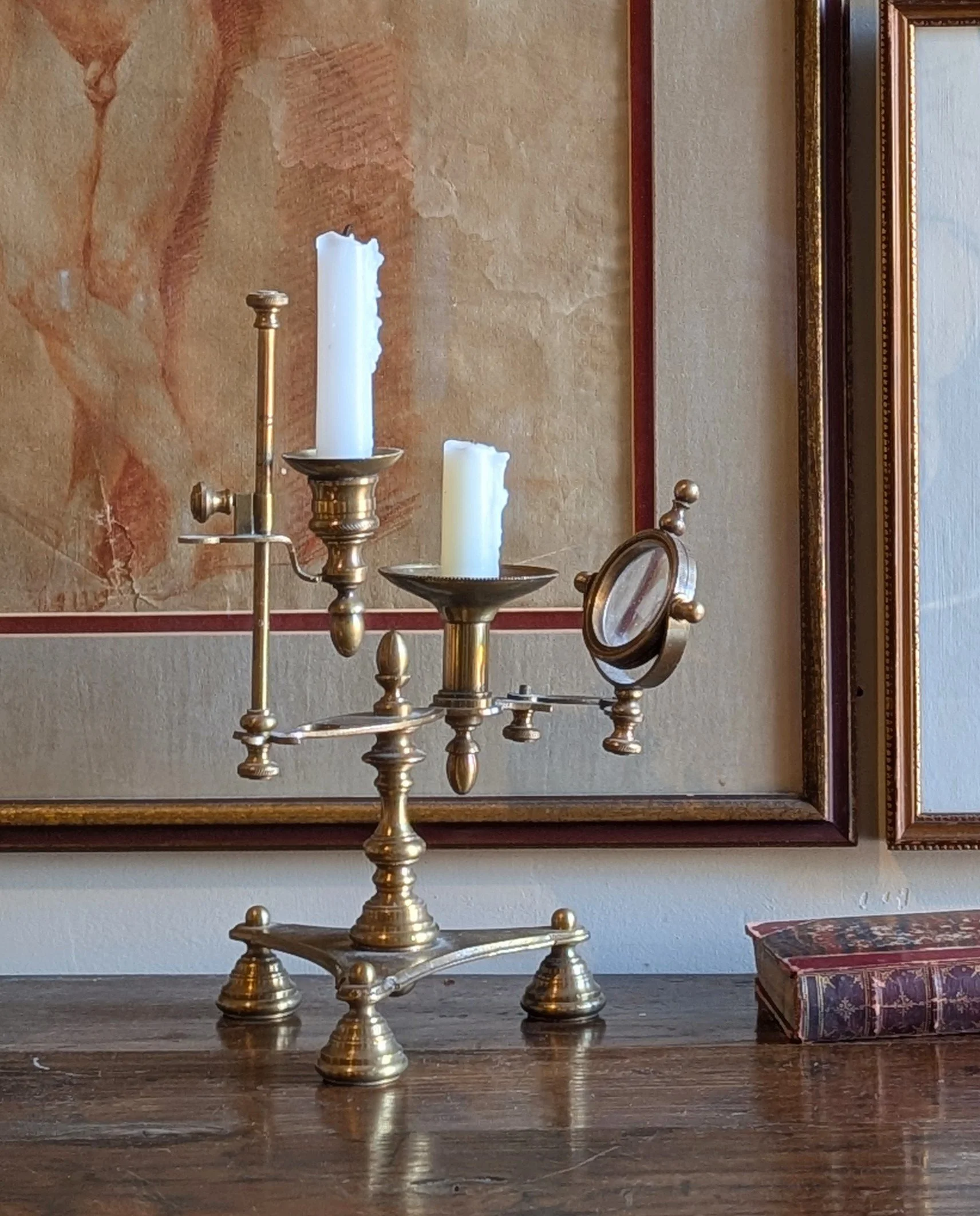 Articulating Brass Candleholder / Student Lamp