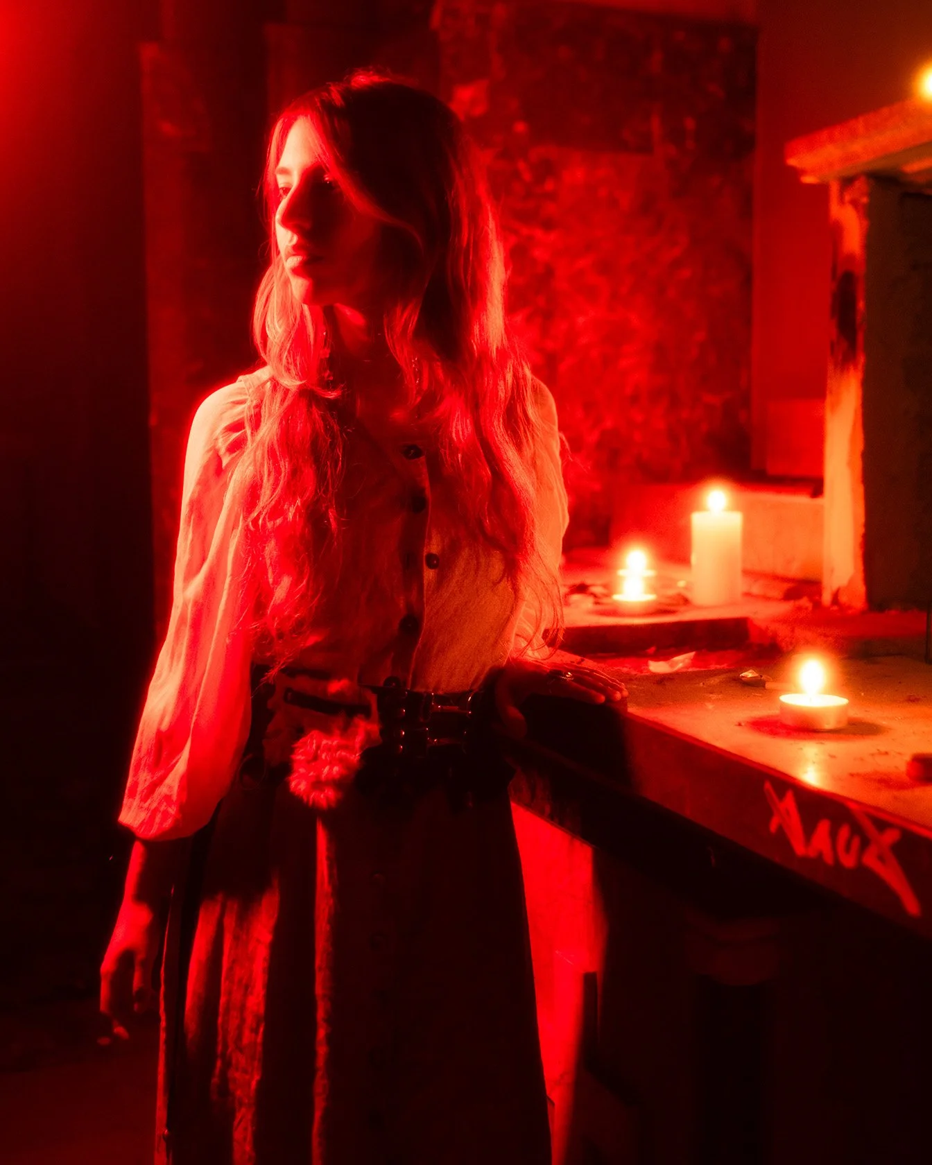 Locatie Portret Rood Licht Verlaten Kerk