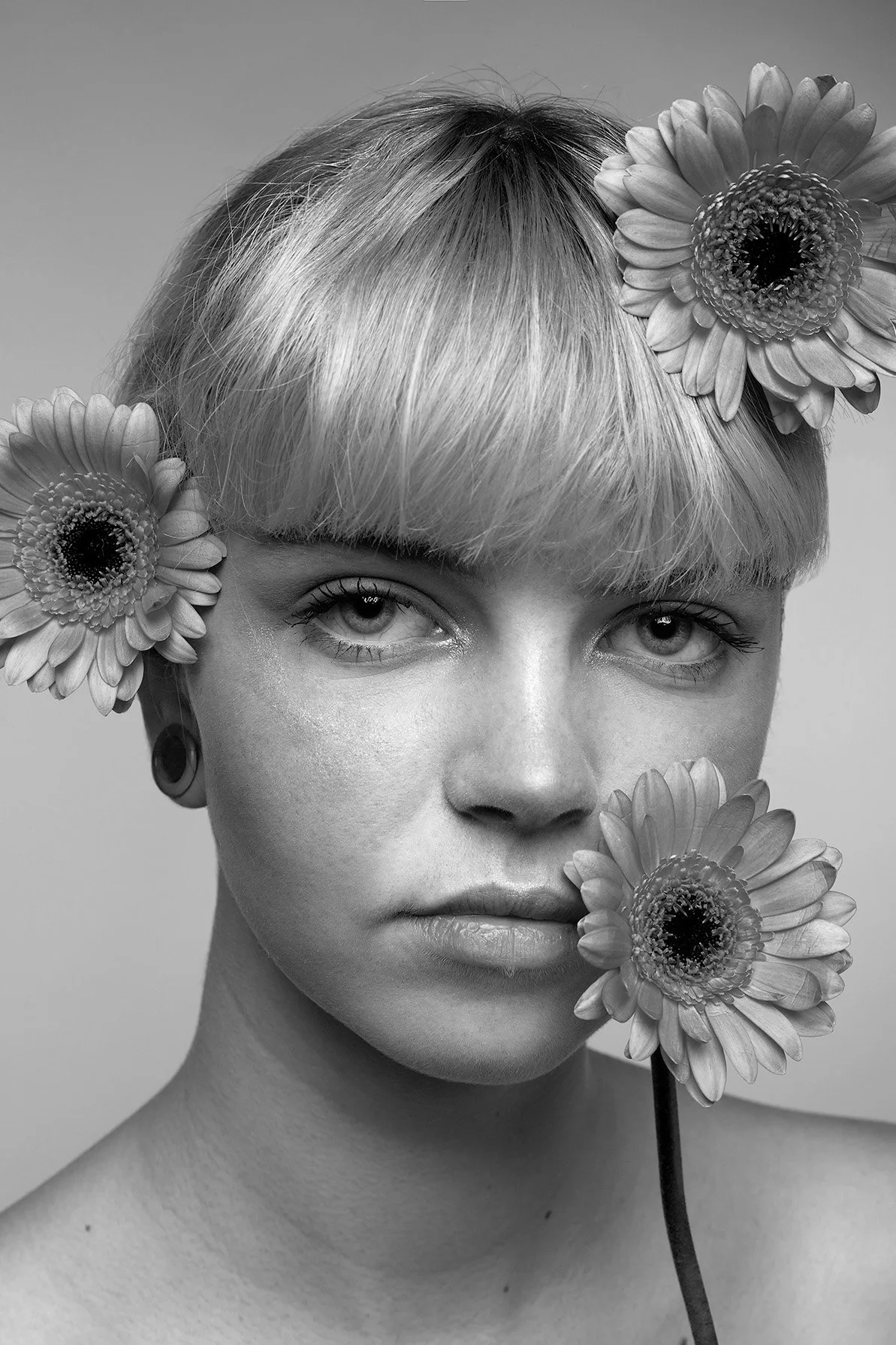 Beauty Studio Portret Met Bloemen