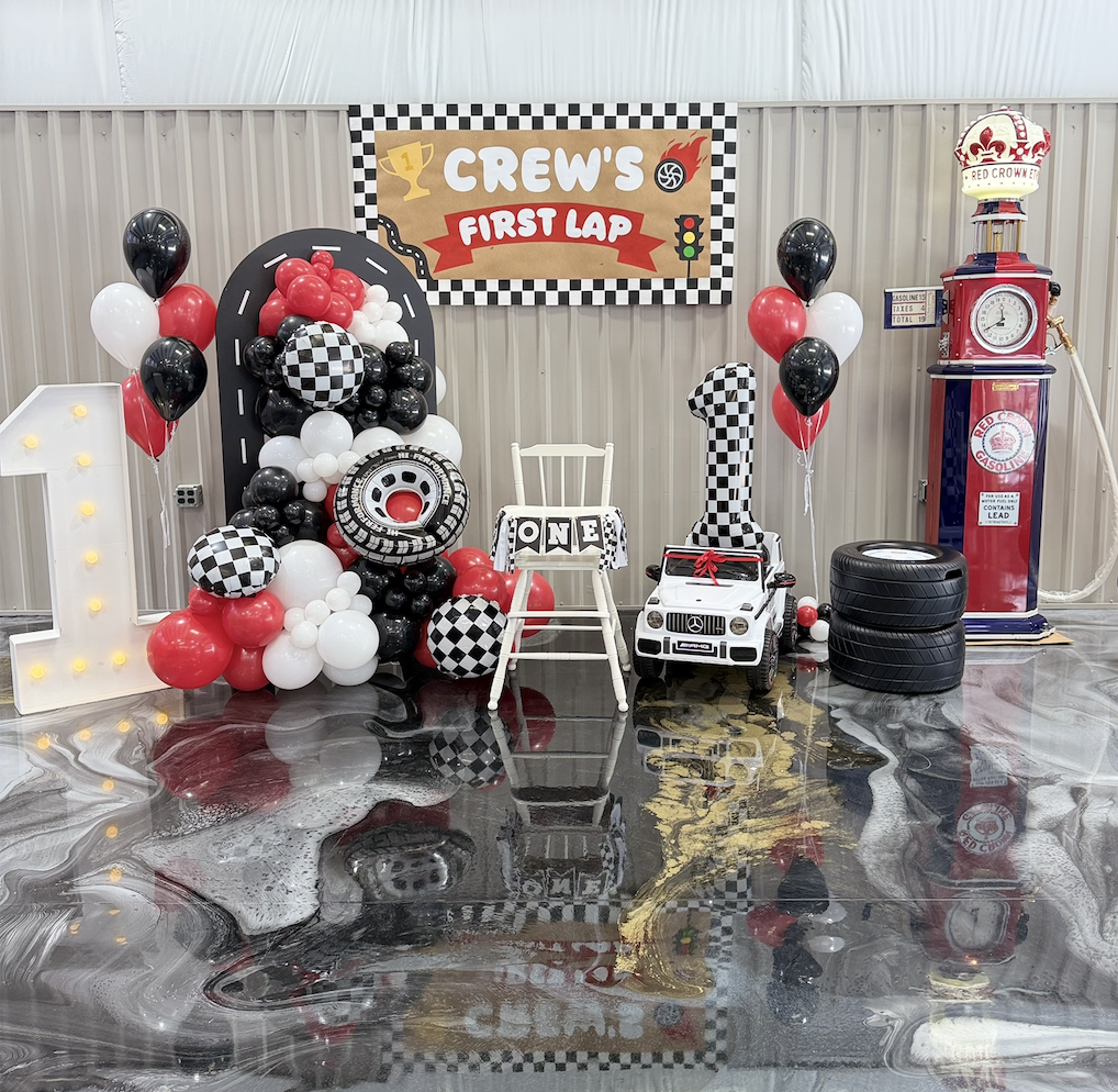 Cars theme balloon setup