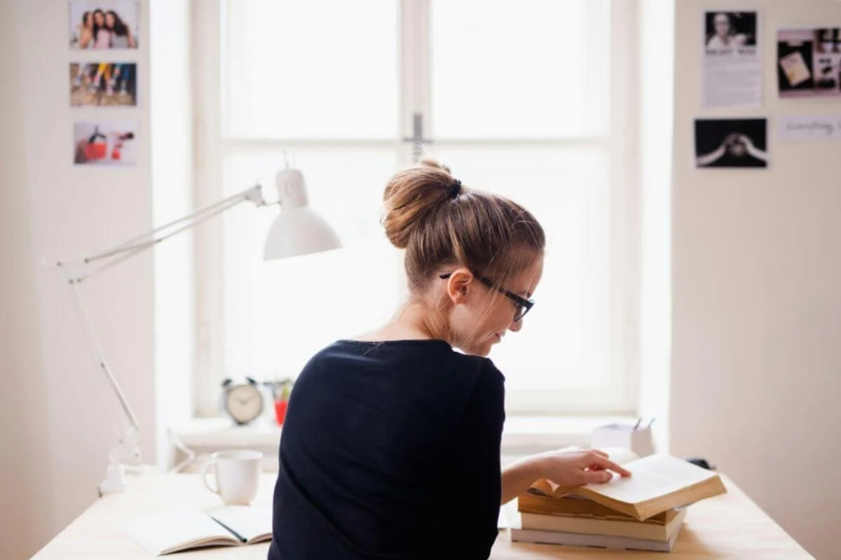 Woman reading a book