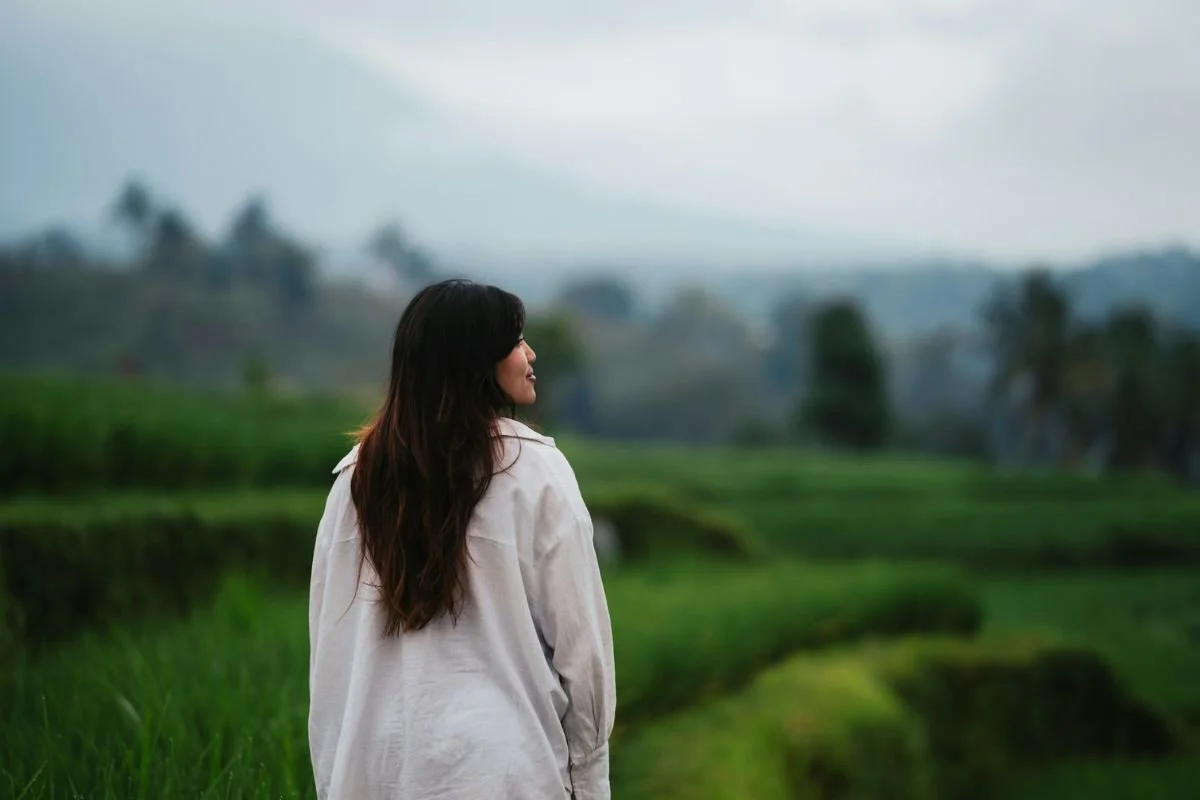 Woman outside walking