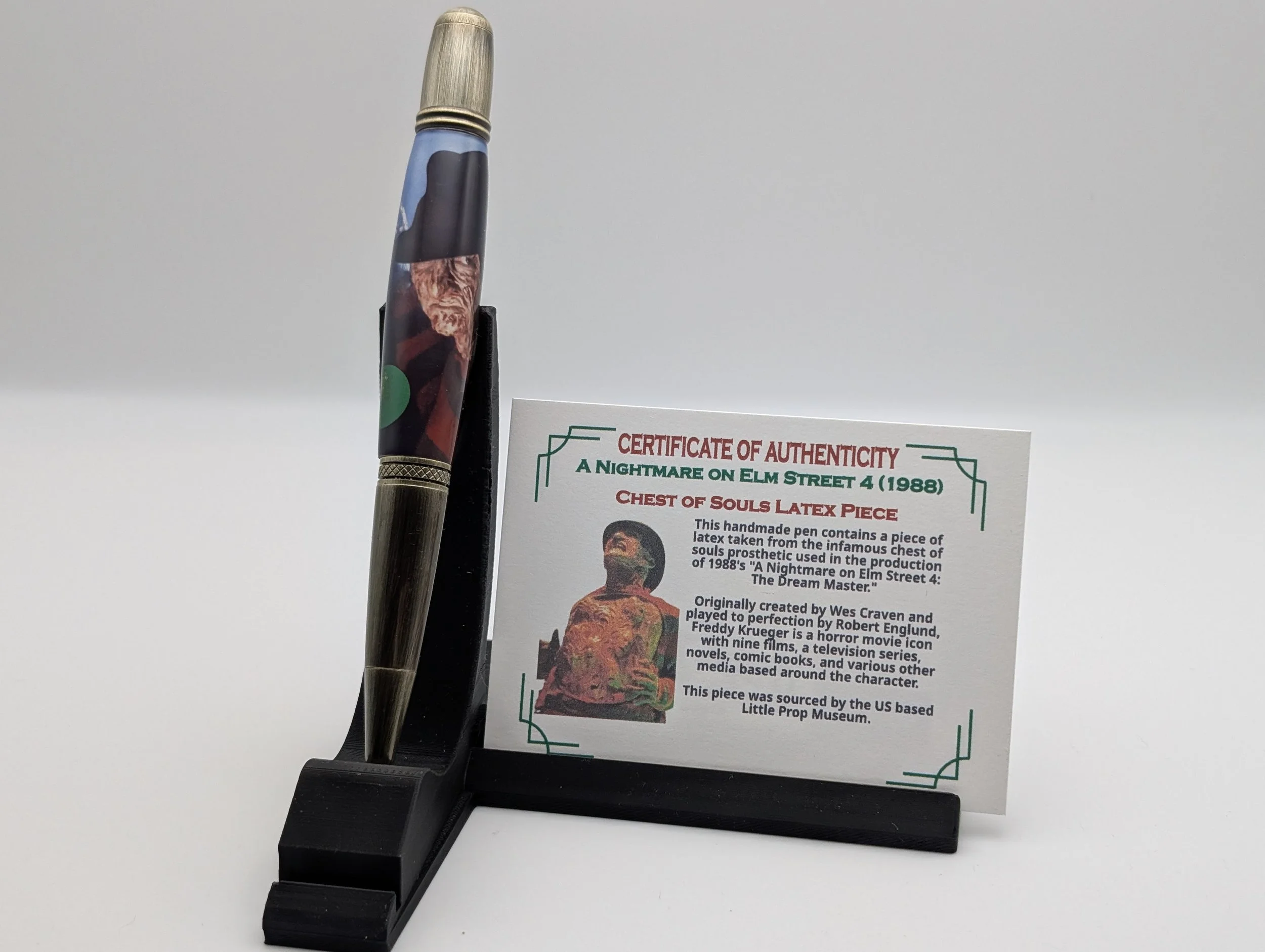 Freddy Kreuger - Pens of Terror Series: Handmade Pen with Authentic Piece of Latex!