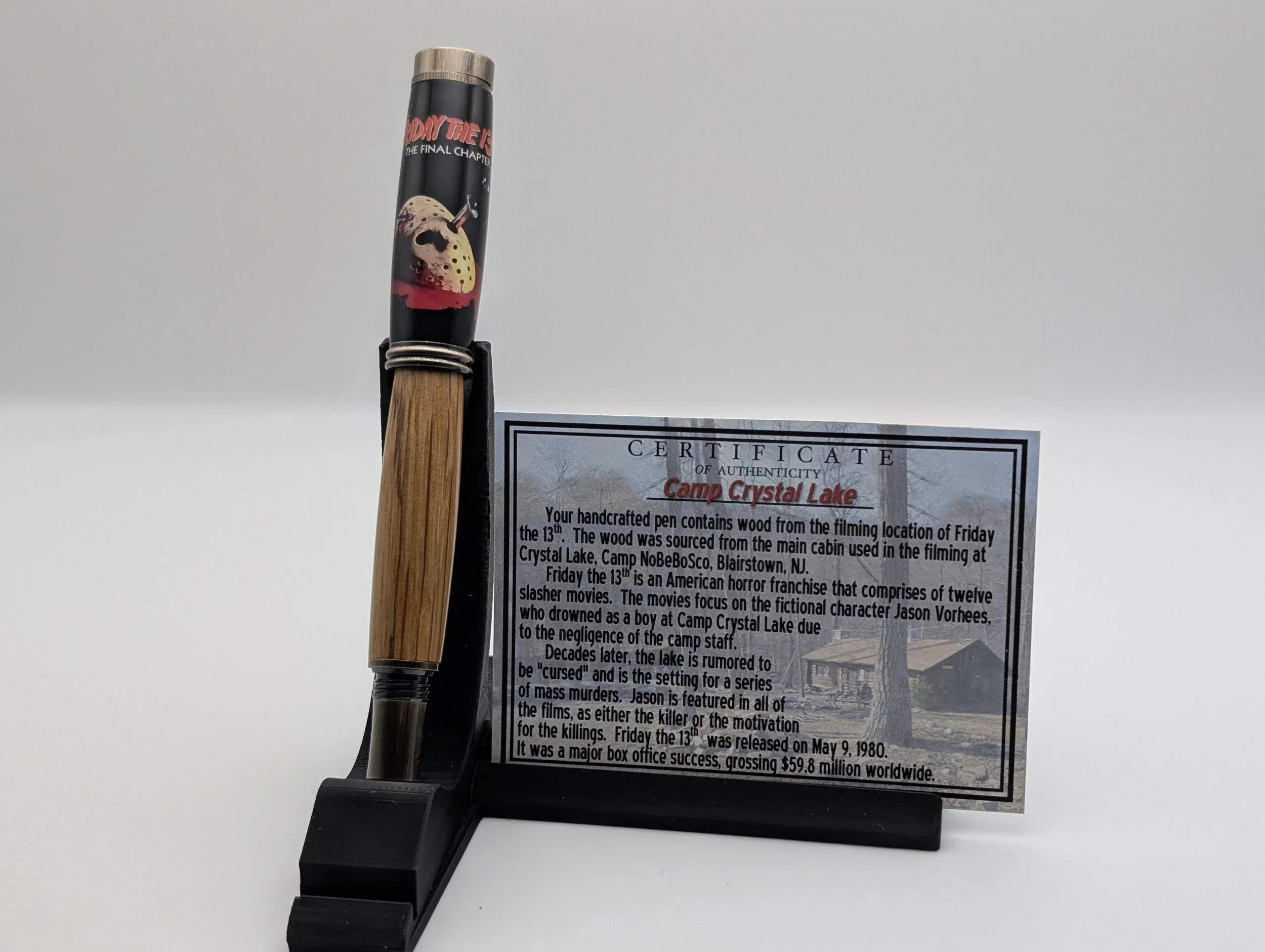 Friday the 13th - Pens of Terror Series: Authentic Piece of Oak from Crystal Lake Set!