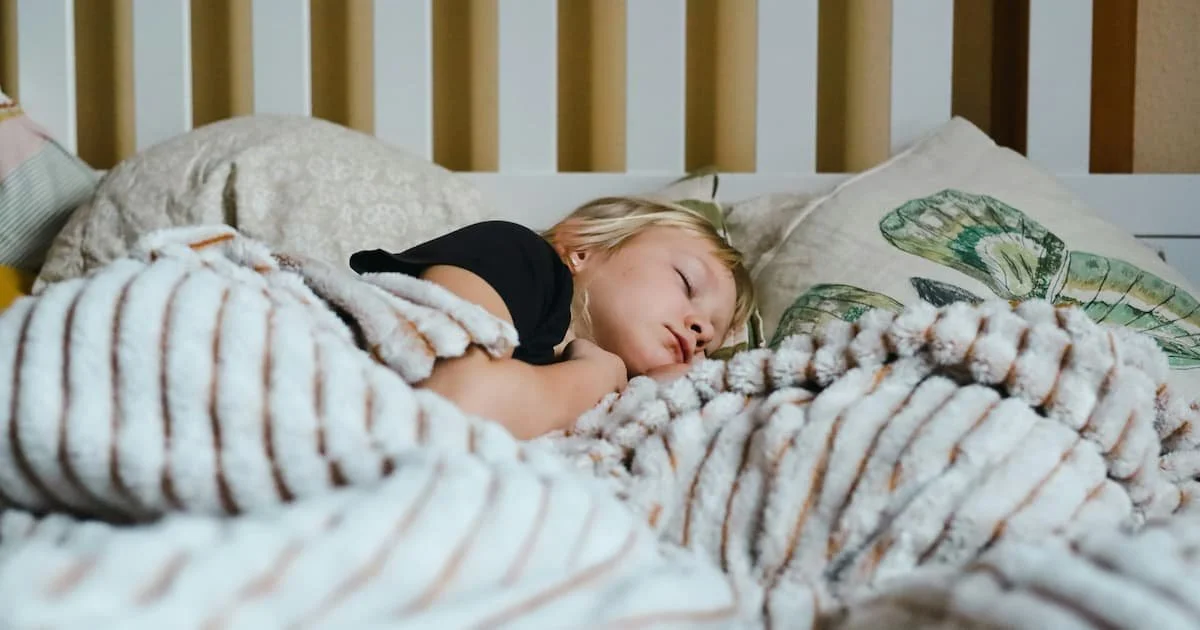 Toddler sleeping in a toddler bed