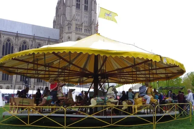 The All-Hallows Guild Carousel on the the grounds on the Washington National Cathedral