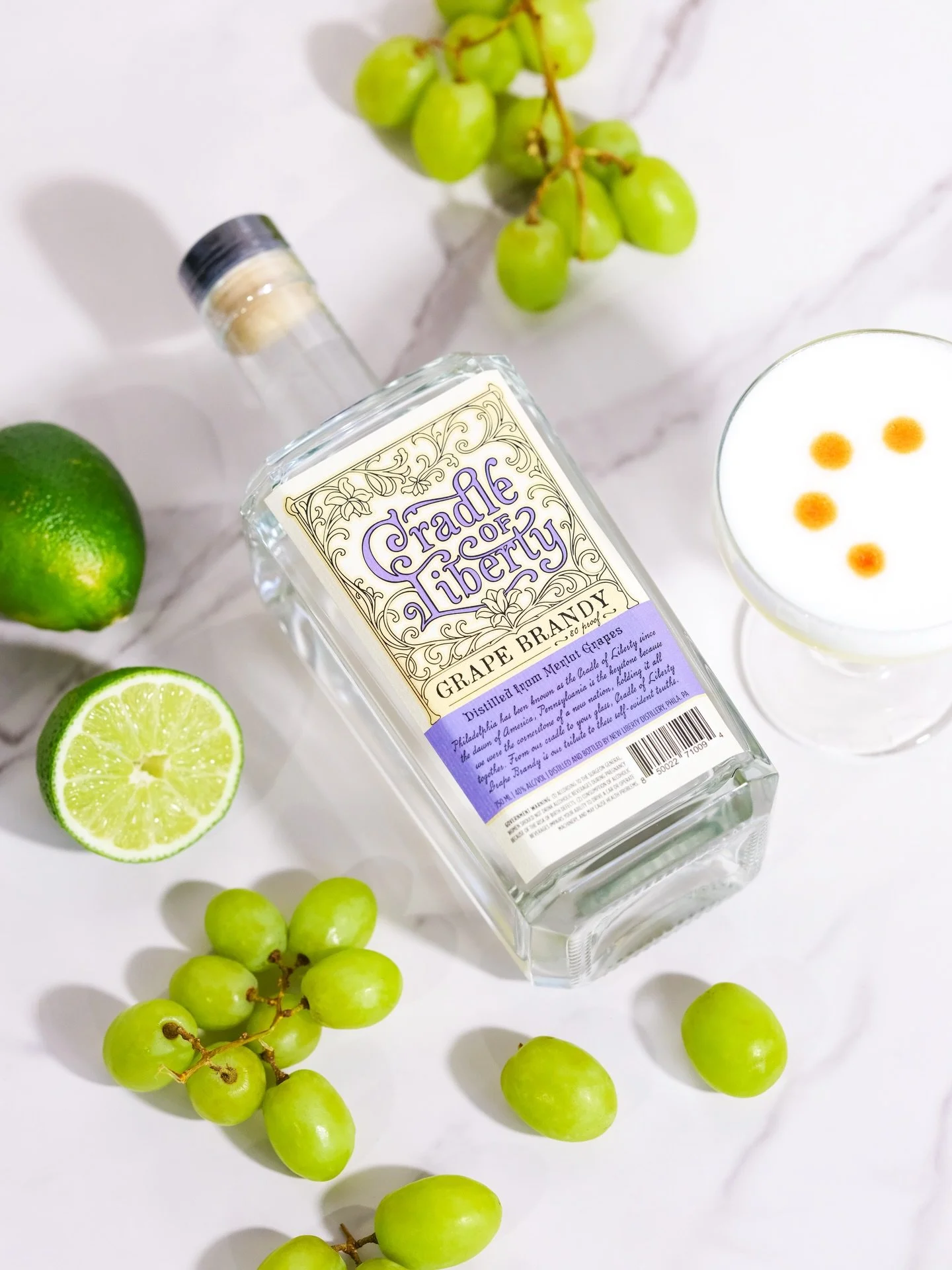 From our cradle to your glass. Introducing Cradle of Liberty Grape Brandy - a new line of unaged brandies distilled from four classic wine grapes: Merlot, Sauvignon Blanc, Cabernet Sauvignon, and Moscato. Each expression captures the character of its