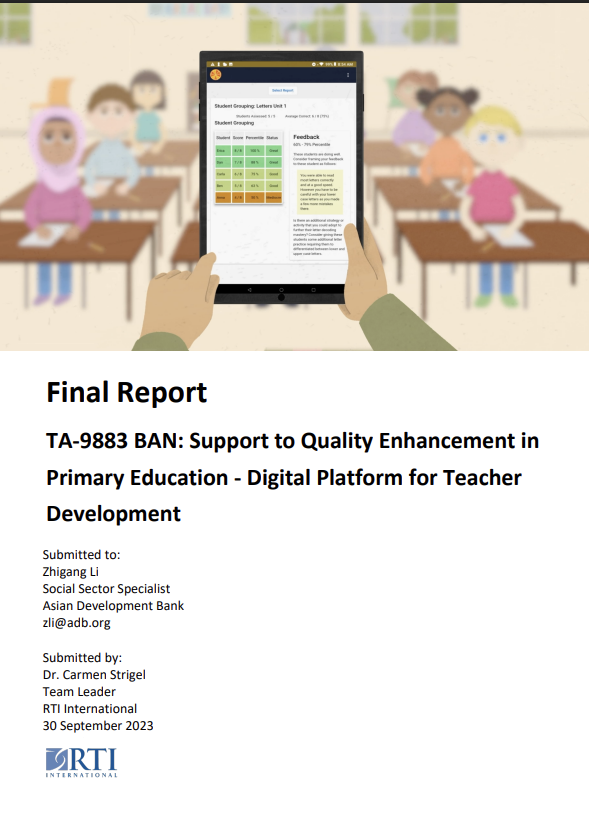 Report: Bangladesh Digital Platform for Teacher Development