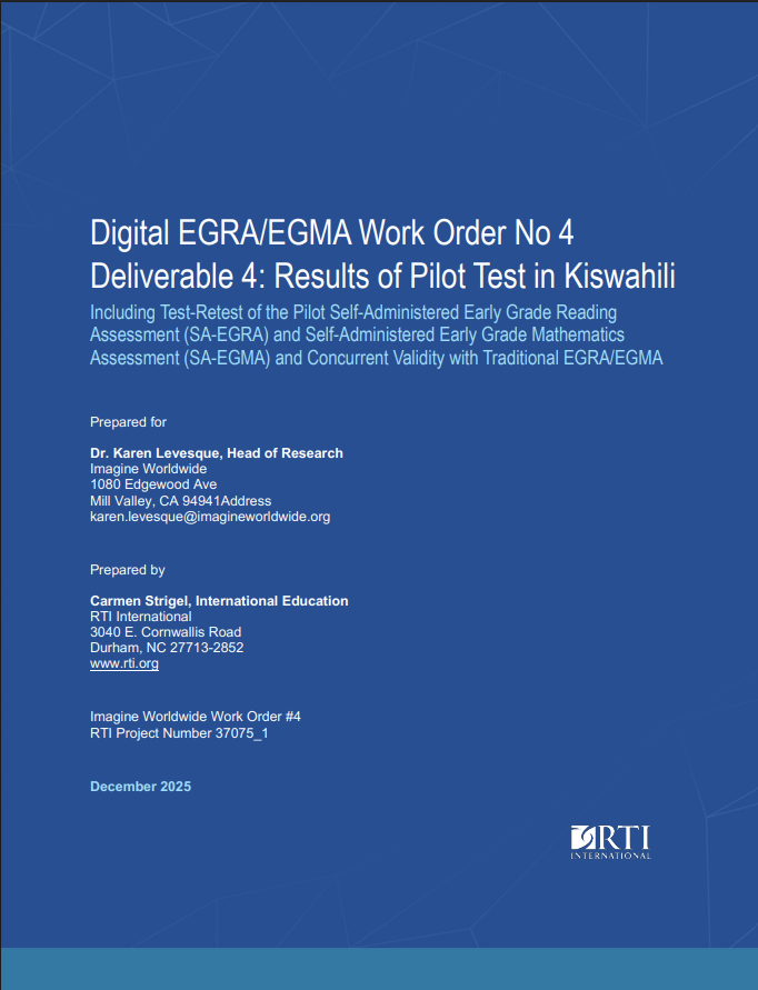 Informe: Resultados del proyecto piloto de autoevaluación EGRA/EGMA en kiswahili en Tanzania