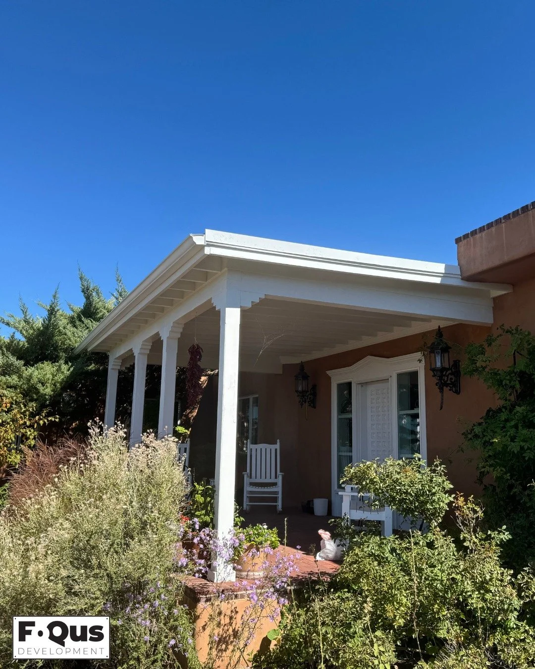 A look at our work in progress at this Santa Fe residence, where several exciting projects are taking shape. 🔨 

To honor the home's existing Territorial Style, the new portal was carefully designed and constructed to mirror the craftsmanship and ar