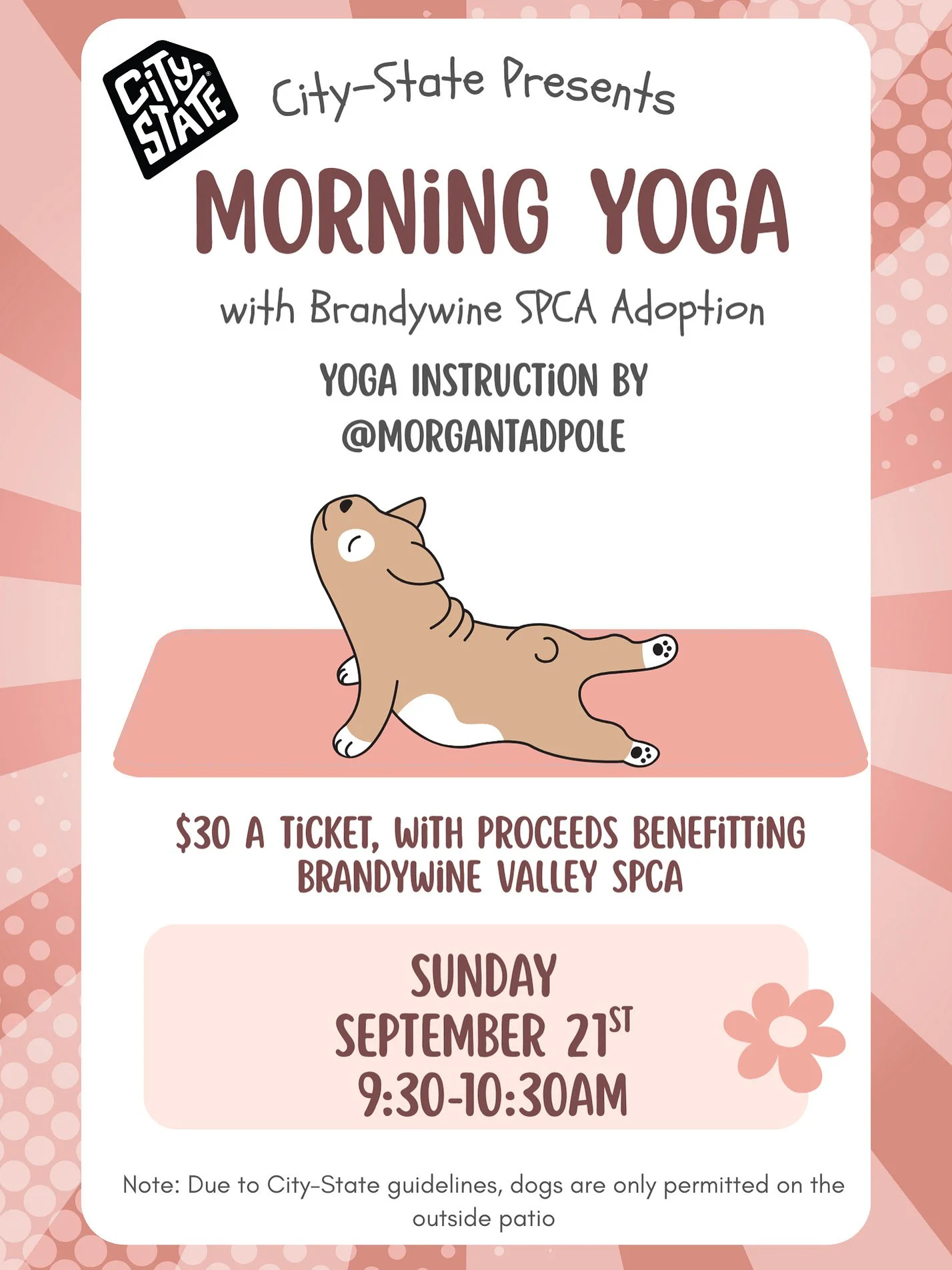 Morning Yoga w/ Brandwine Valley SPCA led by Morgan Tadpole