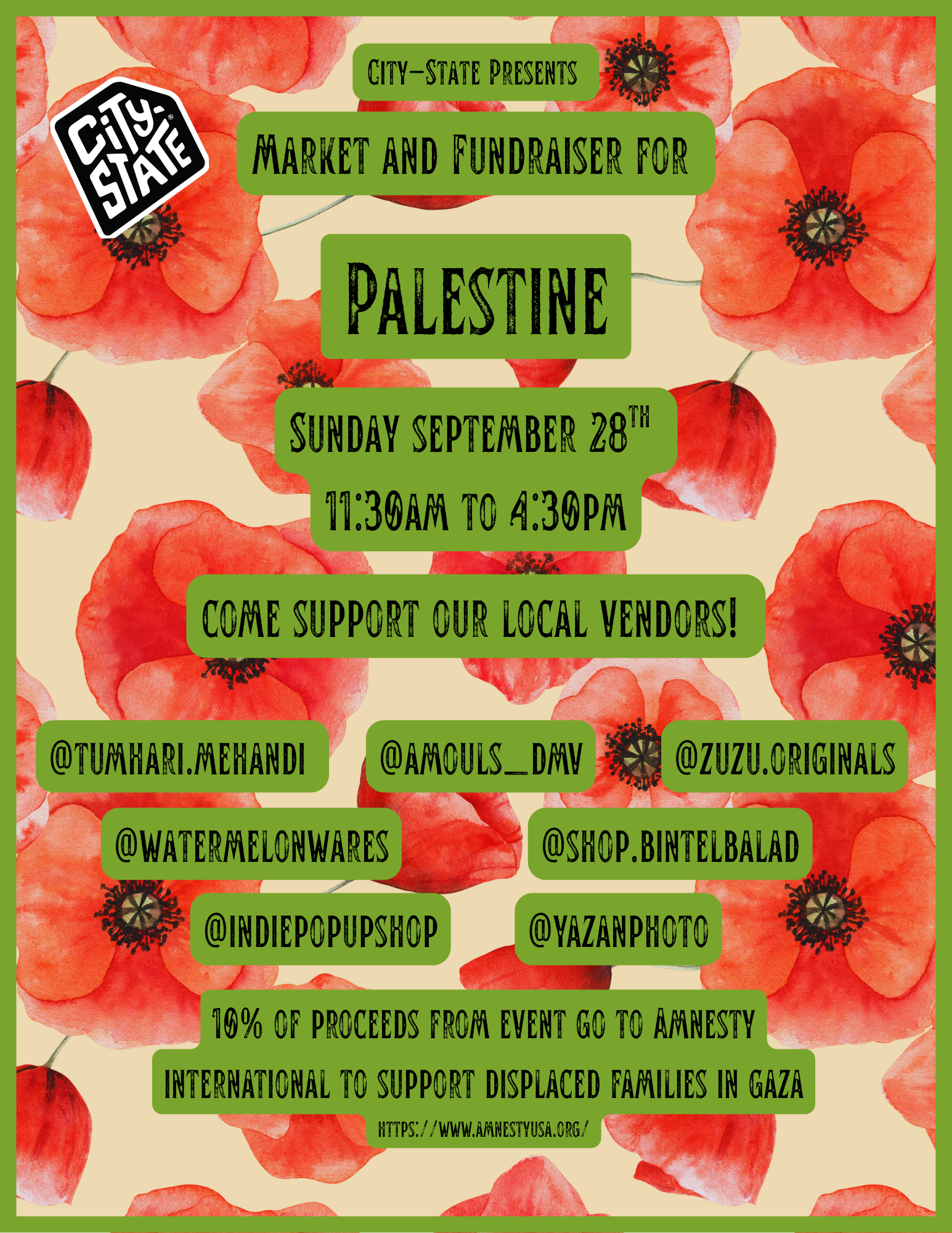 Free Palestine Market and fundraiser