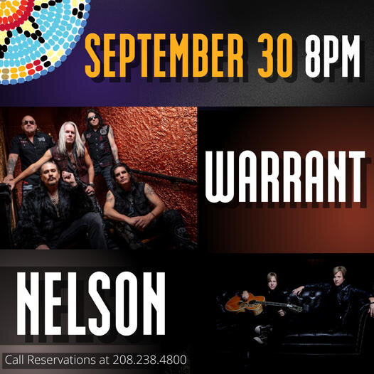 We're excited to be playing with Warrant at Shoshone-Bannock Casino Hotel next week on Saturday, Sept. 30th!. Get your tickets and let's rock! 🎸🎤 https://bit.ly/3PONbbY