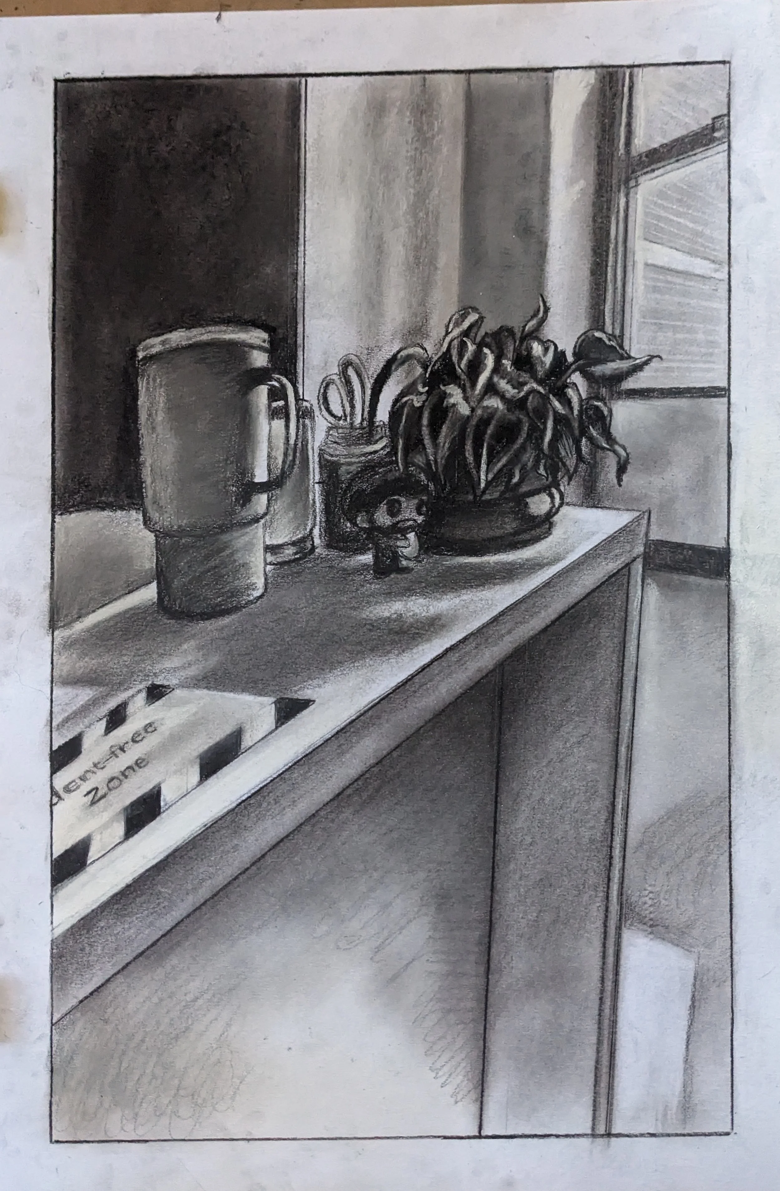 Graphite and Charcoal on paper, 2023