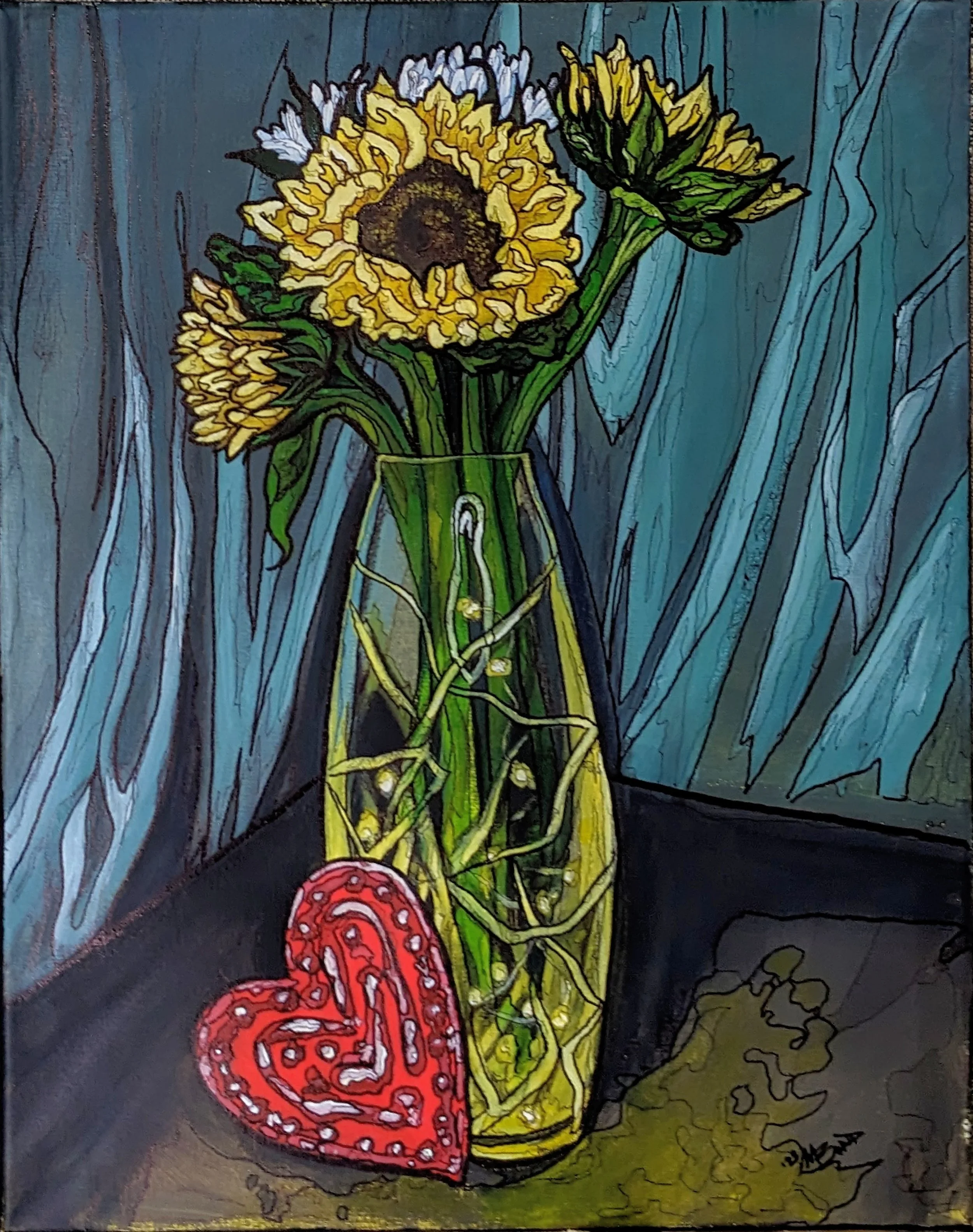 Acrylic and Ink on Canvas, 2023