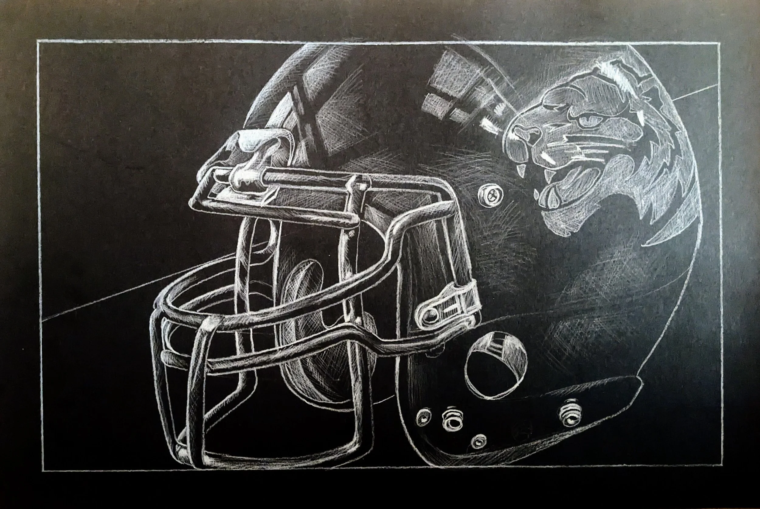 White Pencil on Black Bristol, 2023