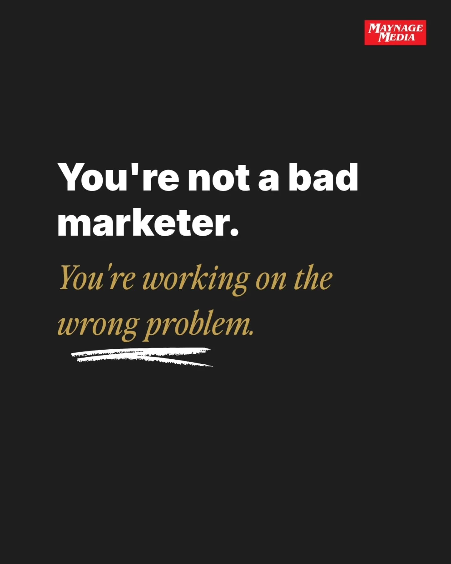 You're not a bad marketer. You're working on the wrong problem.

RM 147 at launch. 

Global: link in bio. 

Malaysia: DM me.

🔹🔹🔹

Global buyers: https://maynagemedia.gumroad.com/l/3M-diagnostic-playbook

Malaysia buyers: DM Maylin directly &mdash