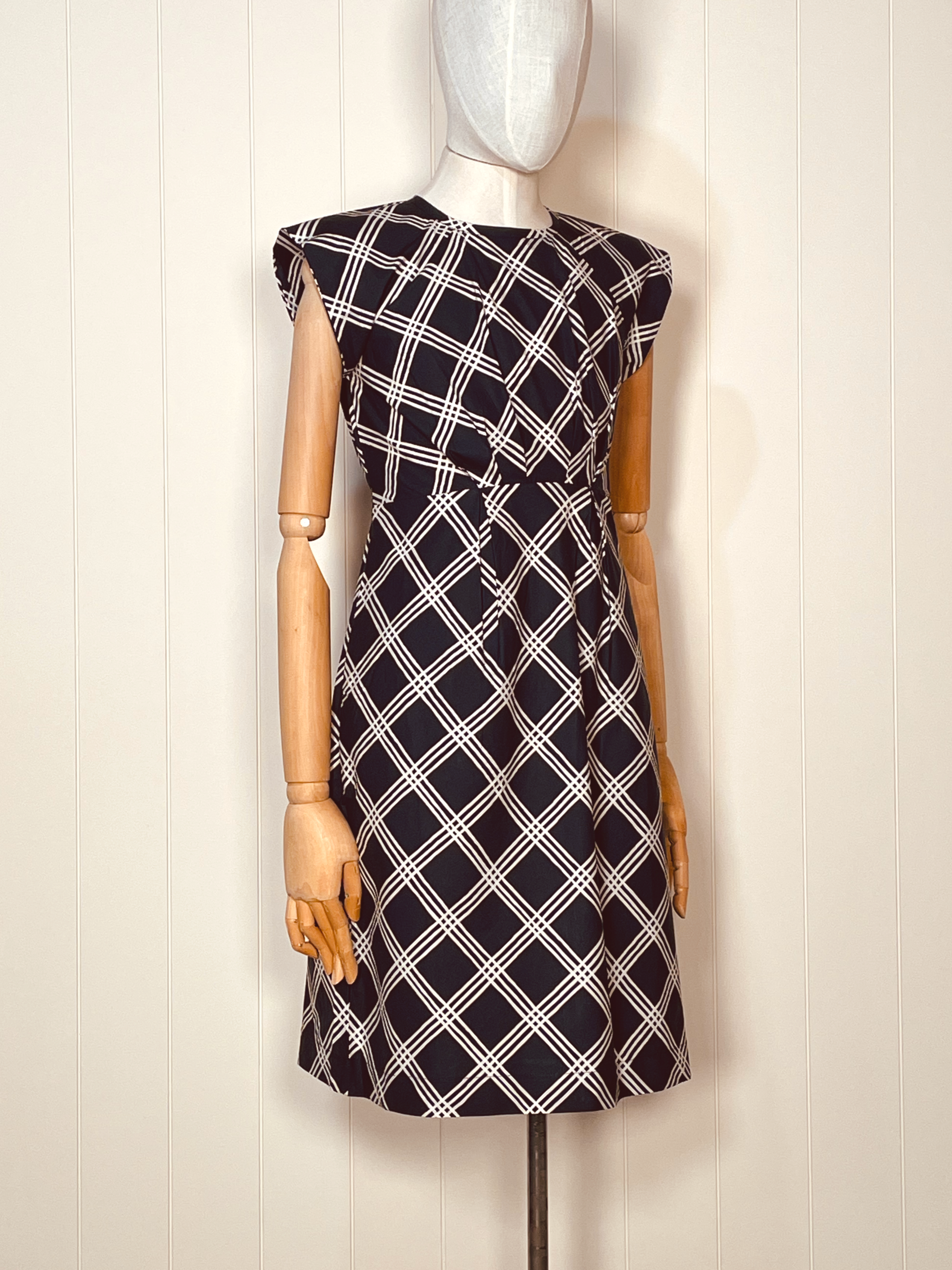Pleat Dress - Check Print