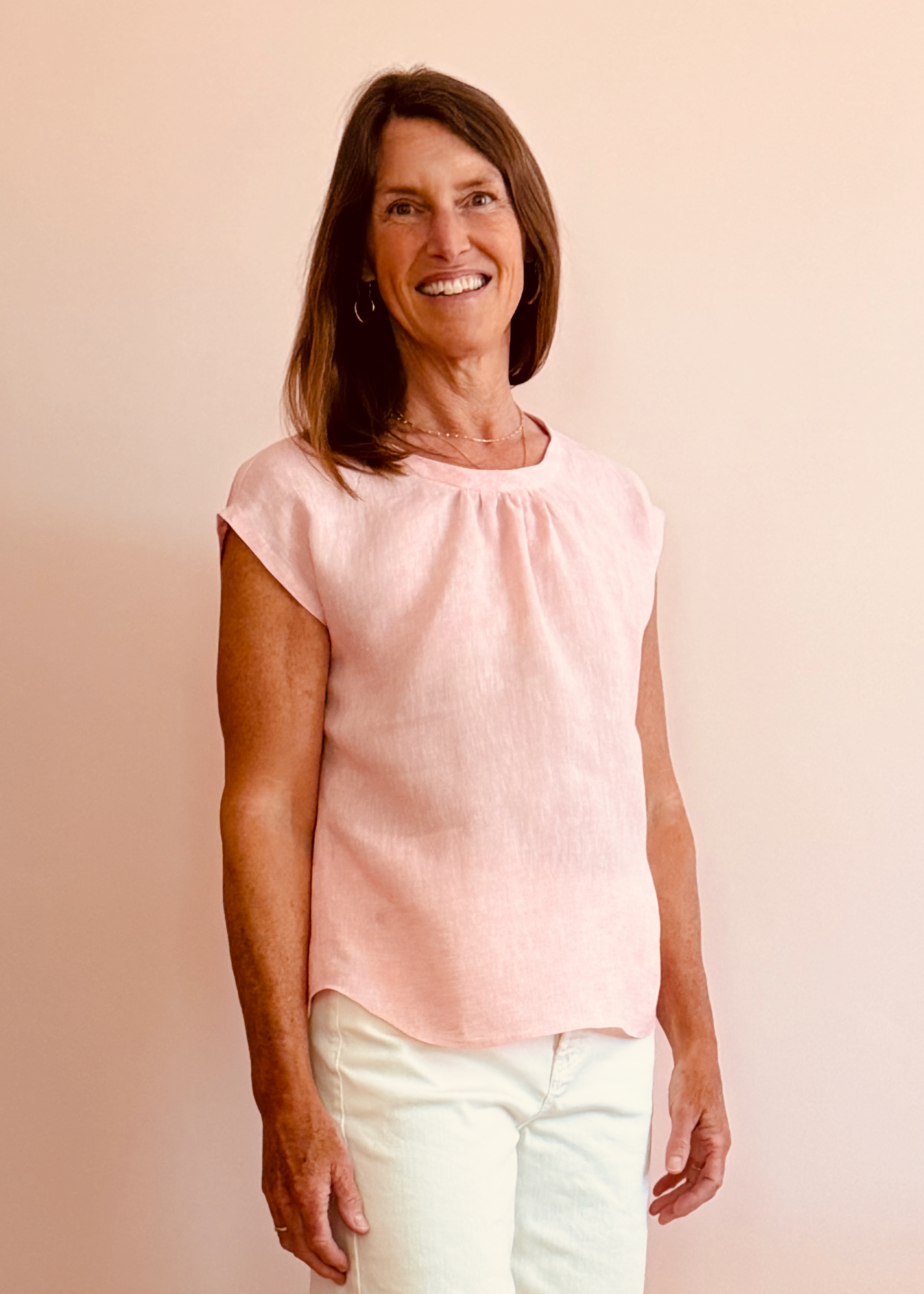 Cove Cap Sleeve - light pink linen