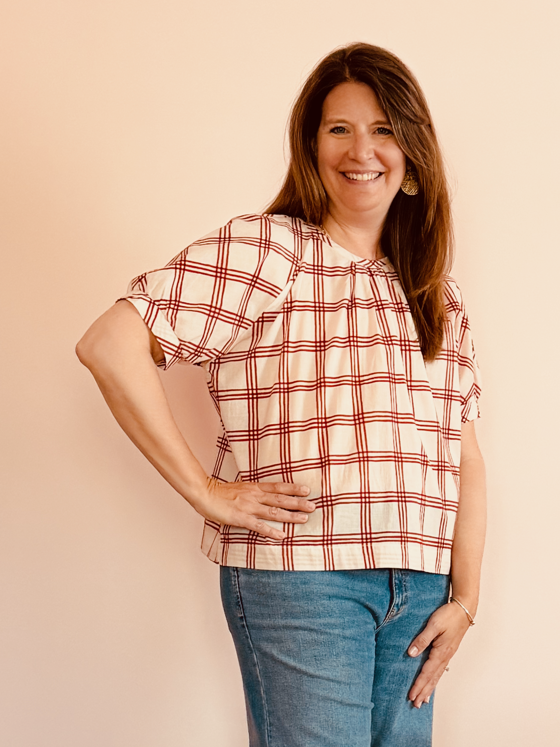 Boxy Top - Check Print