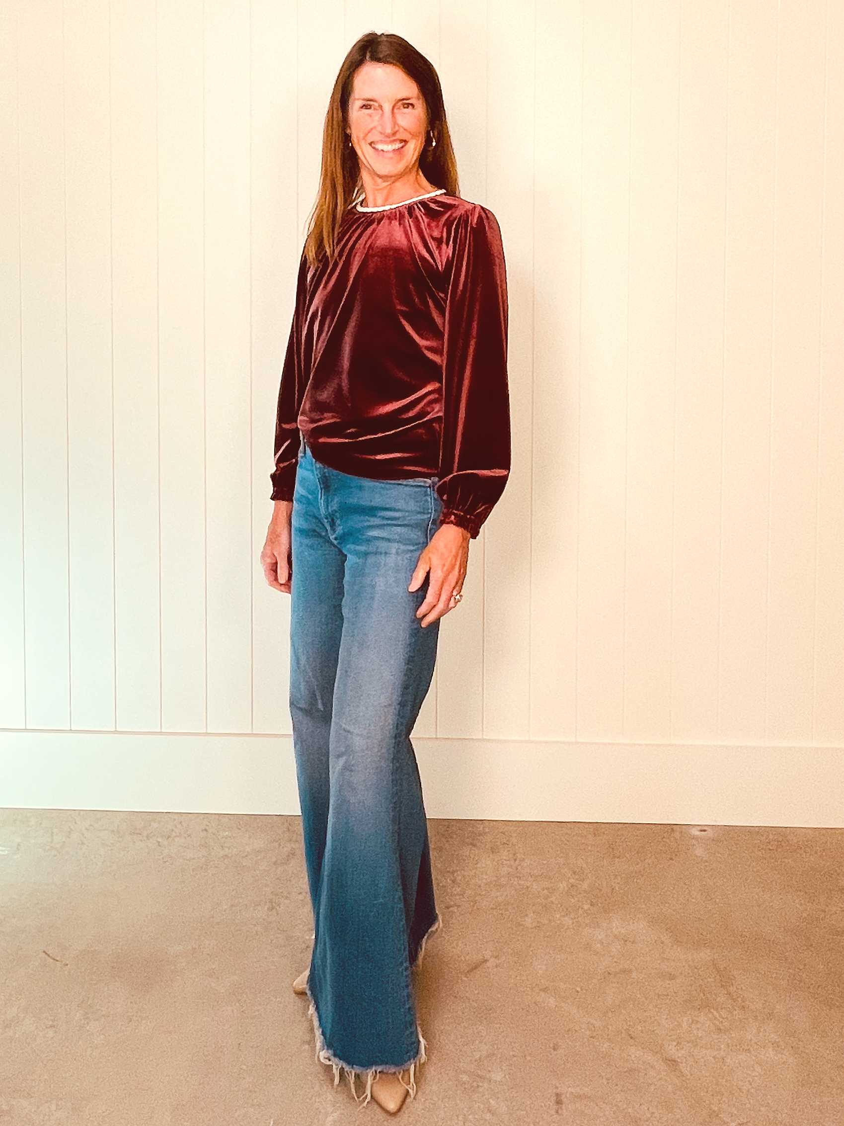 Velvet Party Top - burgundy