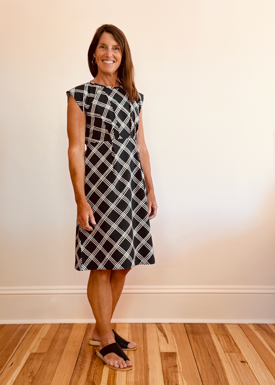 Pleat Dress - Check Print