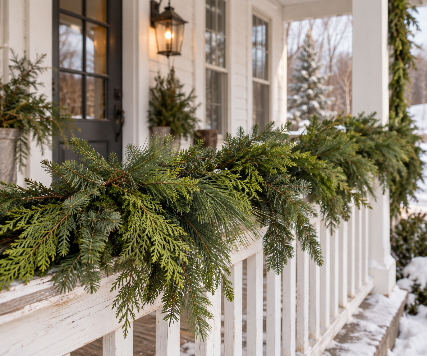Cozy Evergreen Winter Porch.png