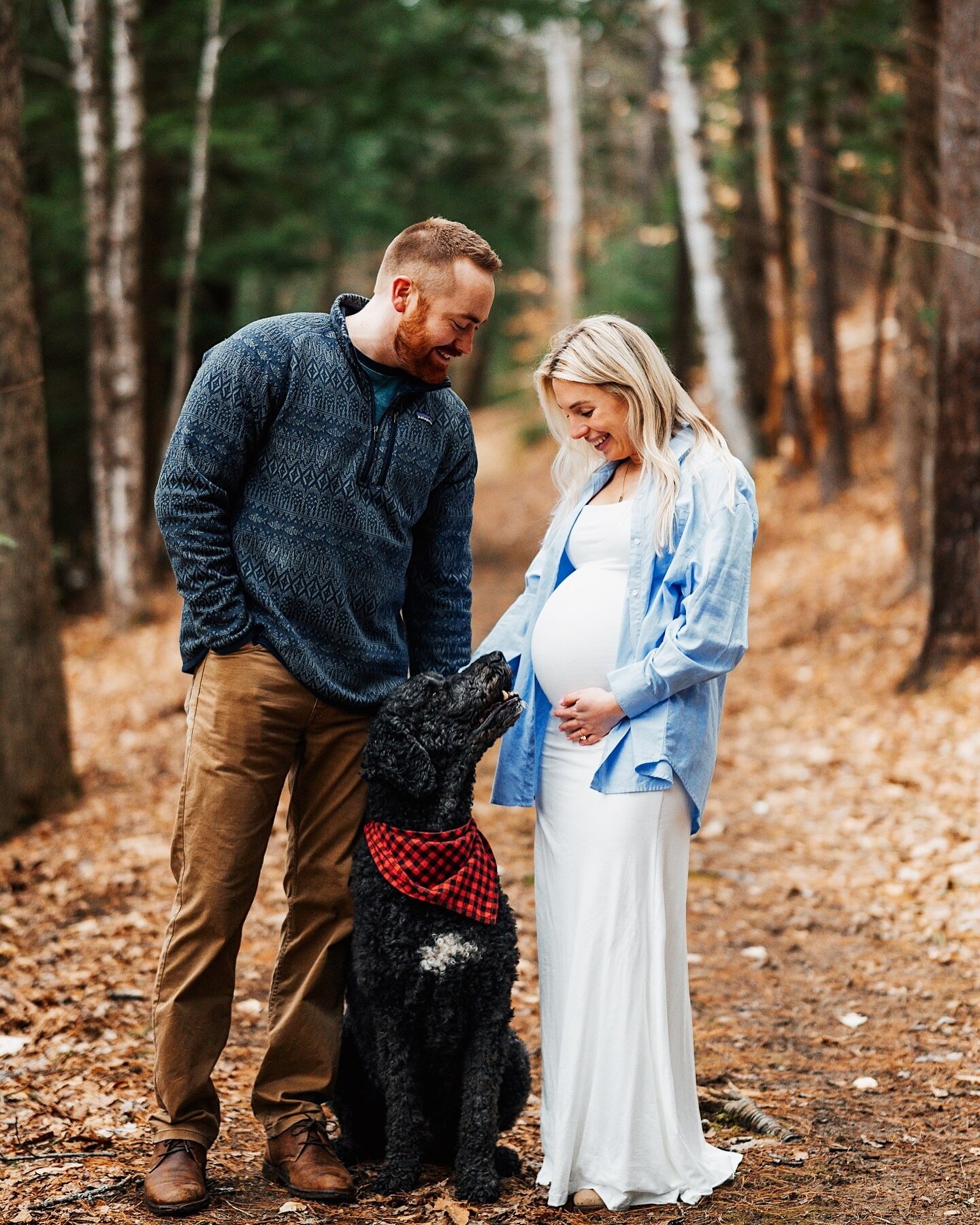 Kirston &amp; Jake (&amp; the sweetest pup Bowen) are getting close to welcoming their babe into this world! Loved catching up with them today, reminiscing on how it felt to be expecting Fiona. The best adventure yet! ❤️ #maine #caitbourgaultphotogra