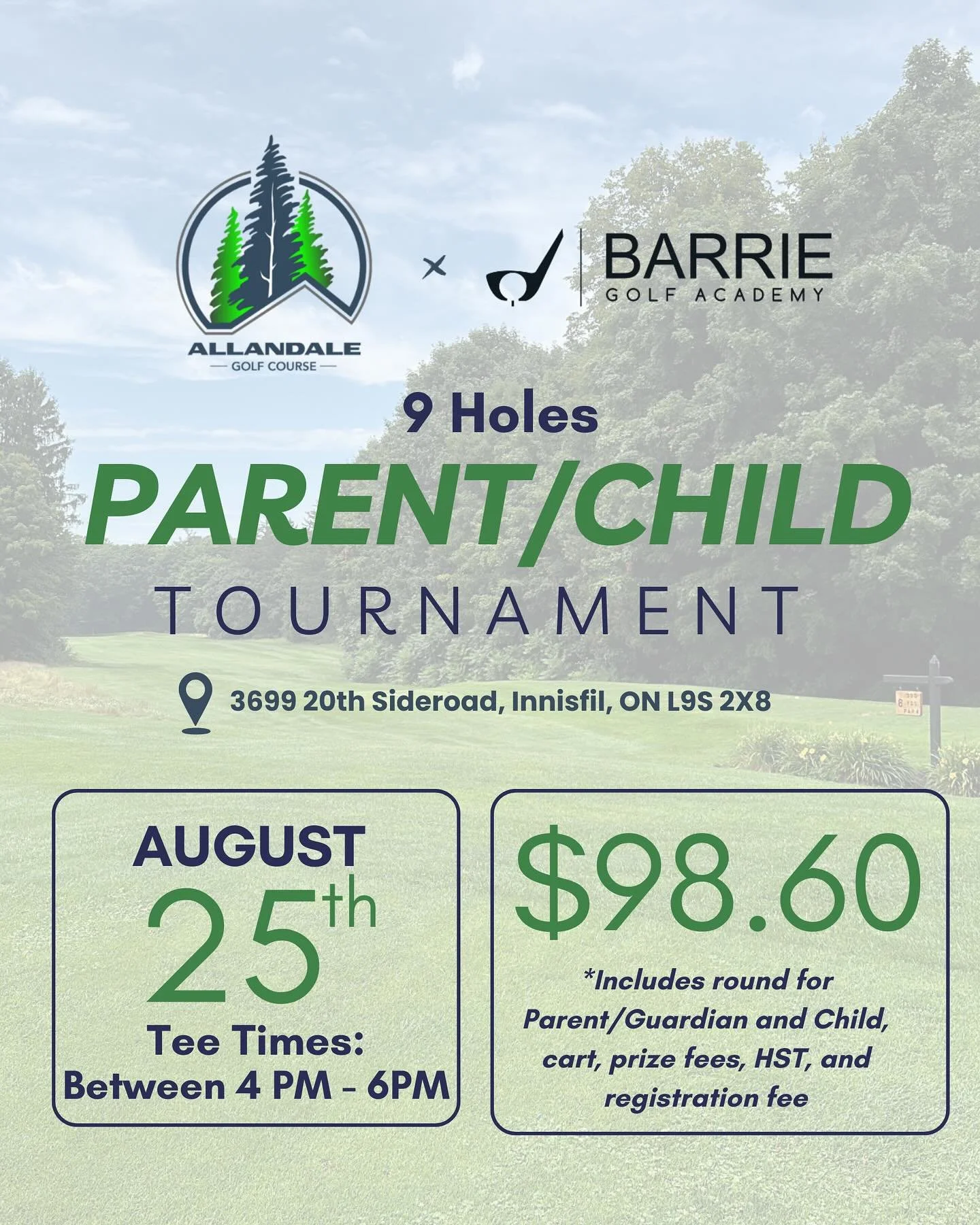 We&rsquo;re so excited to announce our First Annual Parent/Child Tournament at Allandale Golf Course! 

📅 Date: Monday, August 25, 2025
⏰ Tee Times: Between 4:00 PM &ndash; 6:00 PM
👨&zwj;👩&zwj;👧 Teams: 1 parent or guardian + 1 child
💲 Cost per t