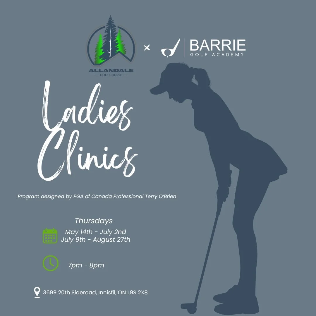 🌸⛳ Ladies Clinics | Spring &amp; Summer Sessions Now Open ⛳🌸

Spring and summer Ladies Golf Clinics at Barrie Golf Academy are officially open for registration! Whether you&rsquo;re brand new to golf or looking to sharpen your skills, our year-roun