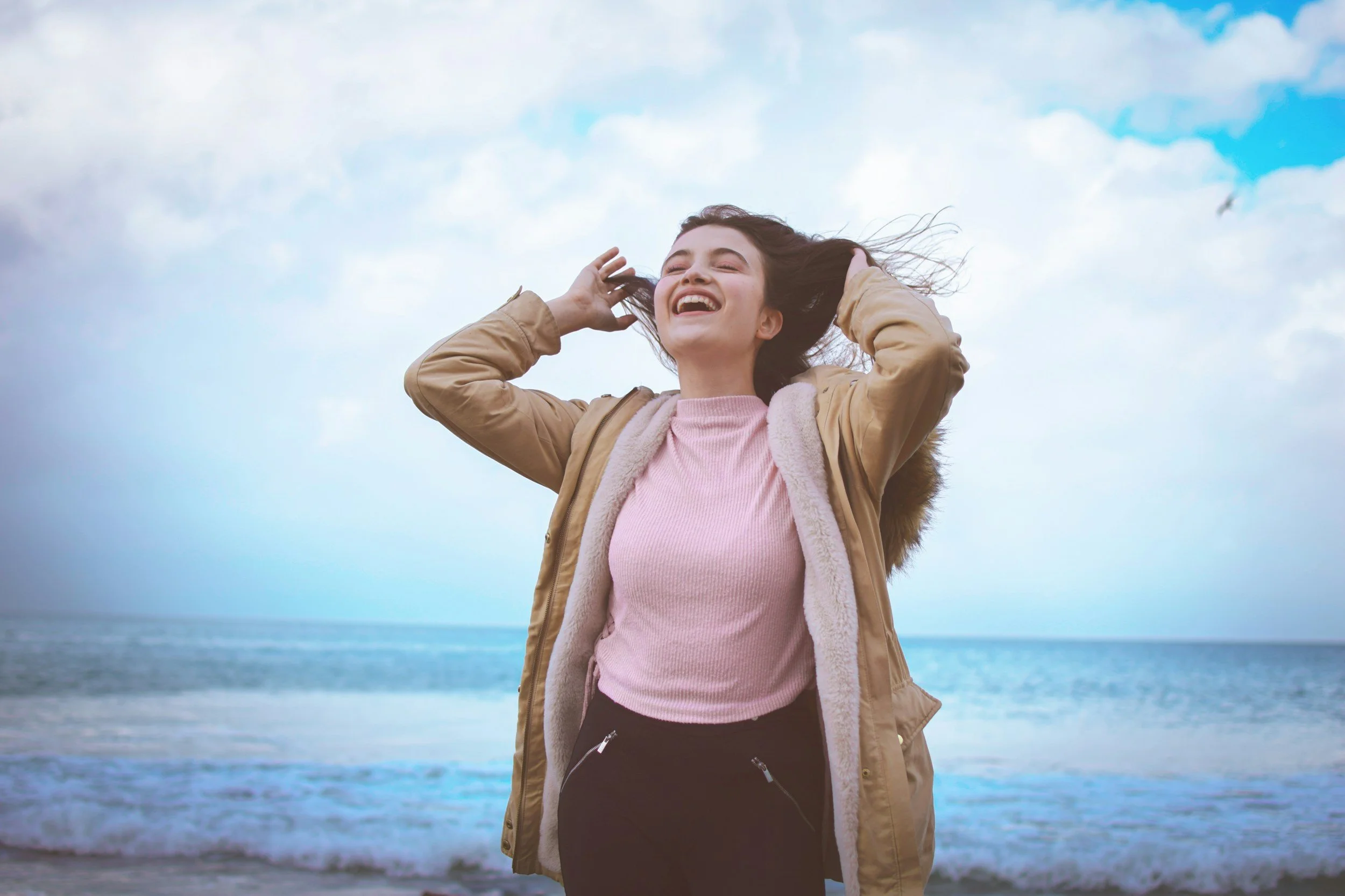 woman feeling relief from ADHD symptoms and cycle.
