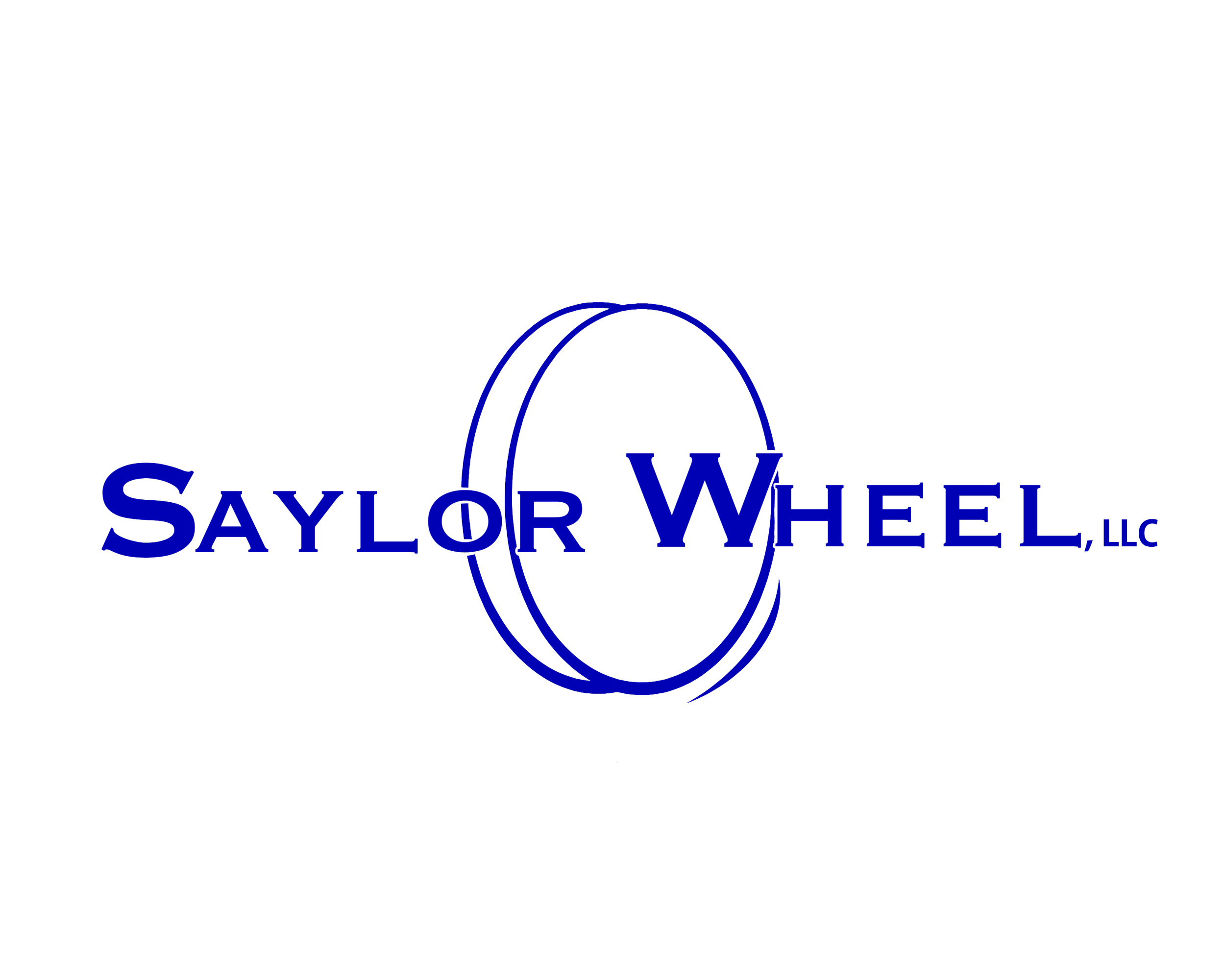 Logo for Saylor Wheel, LLC featuring a stylized wheel with the company name in blue text.