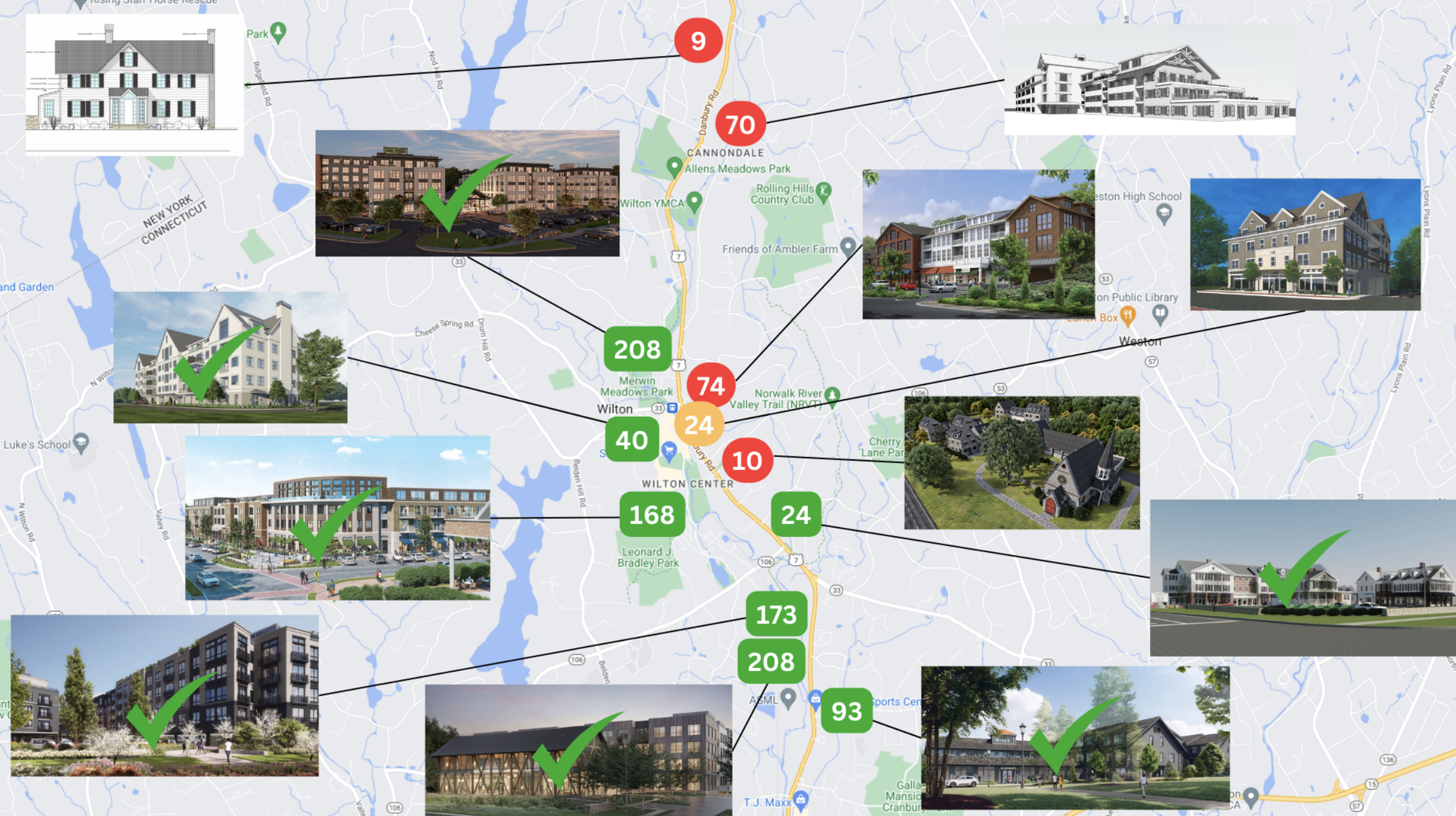 Map of Wilton Developments
