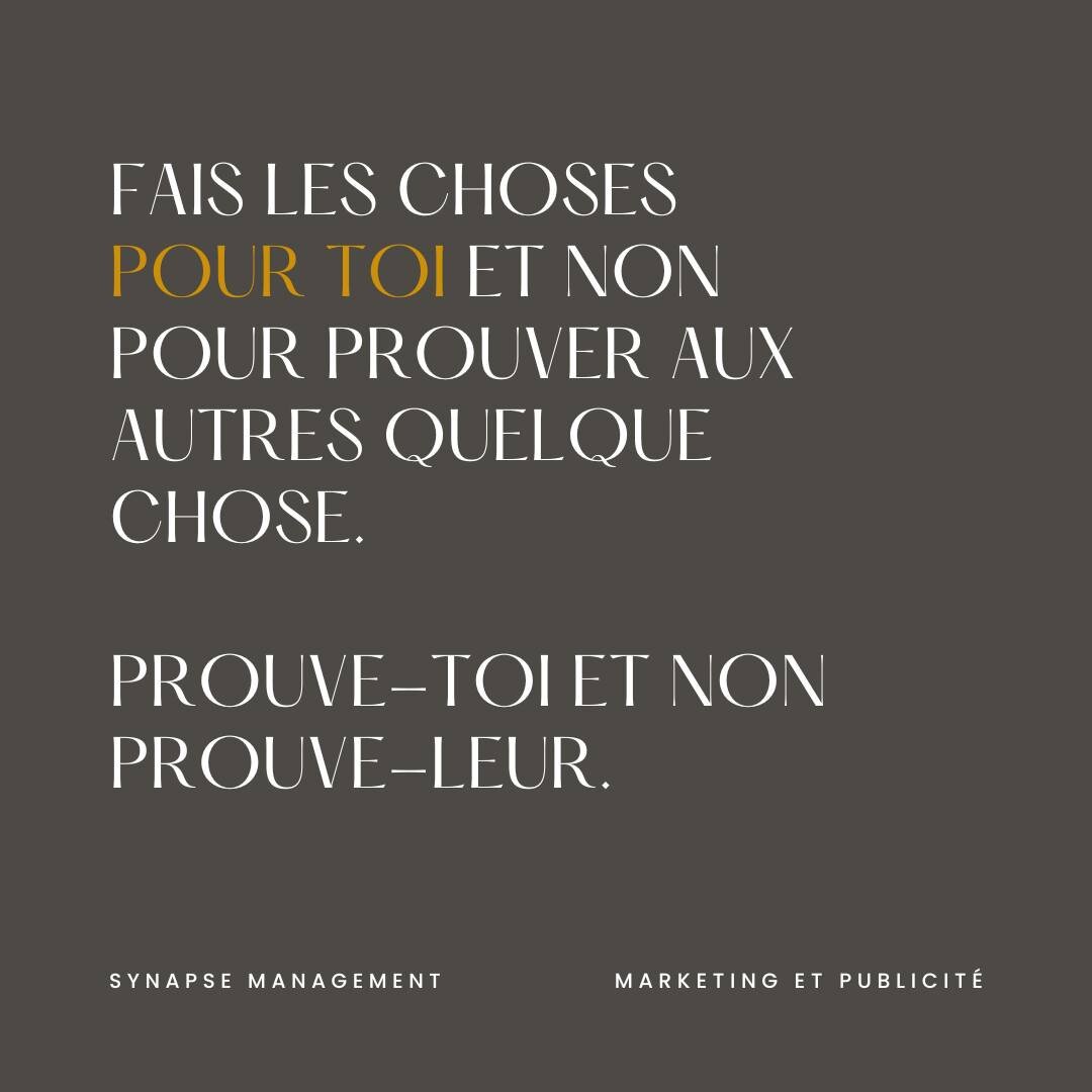 J'ai d&eacute;construit la fameuse phrase: Prouve-leur le contraire. Prouve-leur que tu es capable 🙄

Pourquoi? Parce que ce n'est pas une question de leur prouver quoi que ce soit. C'est un cheminement mental et un accomplissement qui me concerne m