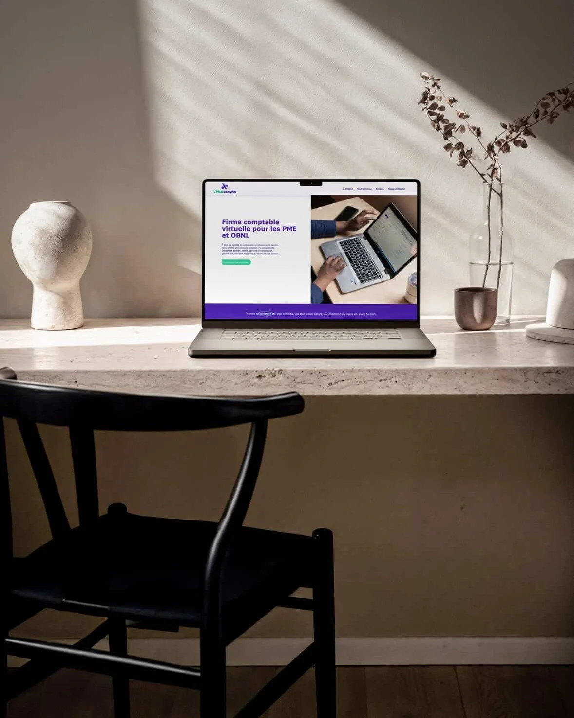 Site web livr&eacute; ✨

Pour VirtuaCompta, l&rsquo;objectif &eacute;tait simple : Structurer leur pr&eacute;sence en ligne avec une landing page qui refl&eacute;tait la rigueur de leurs services comptables, tout en mettant de l&rsquo;avant leur appr