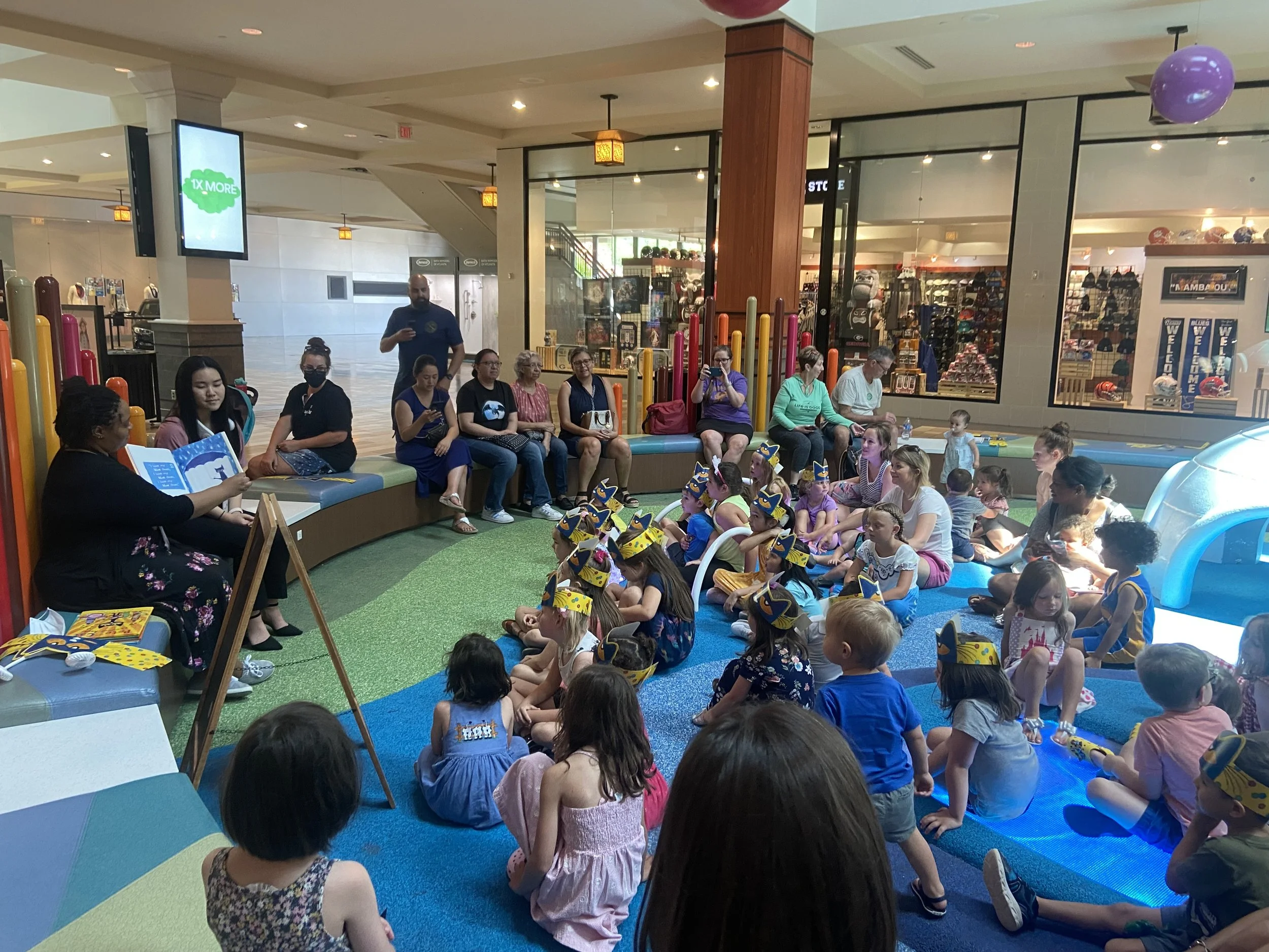 Pete the Cat Storytime at the MOG indoor play area in partnership with Barnes & Noble. 