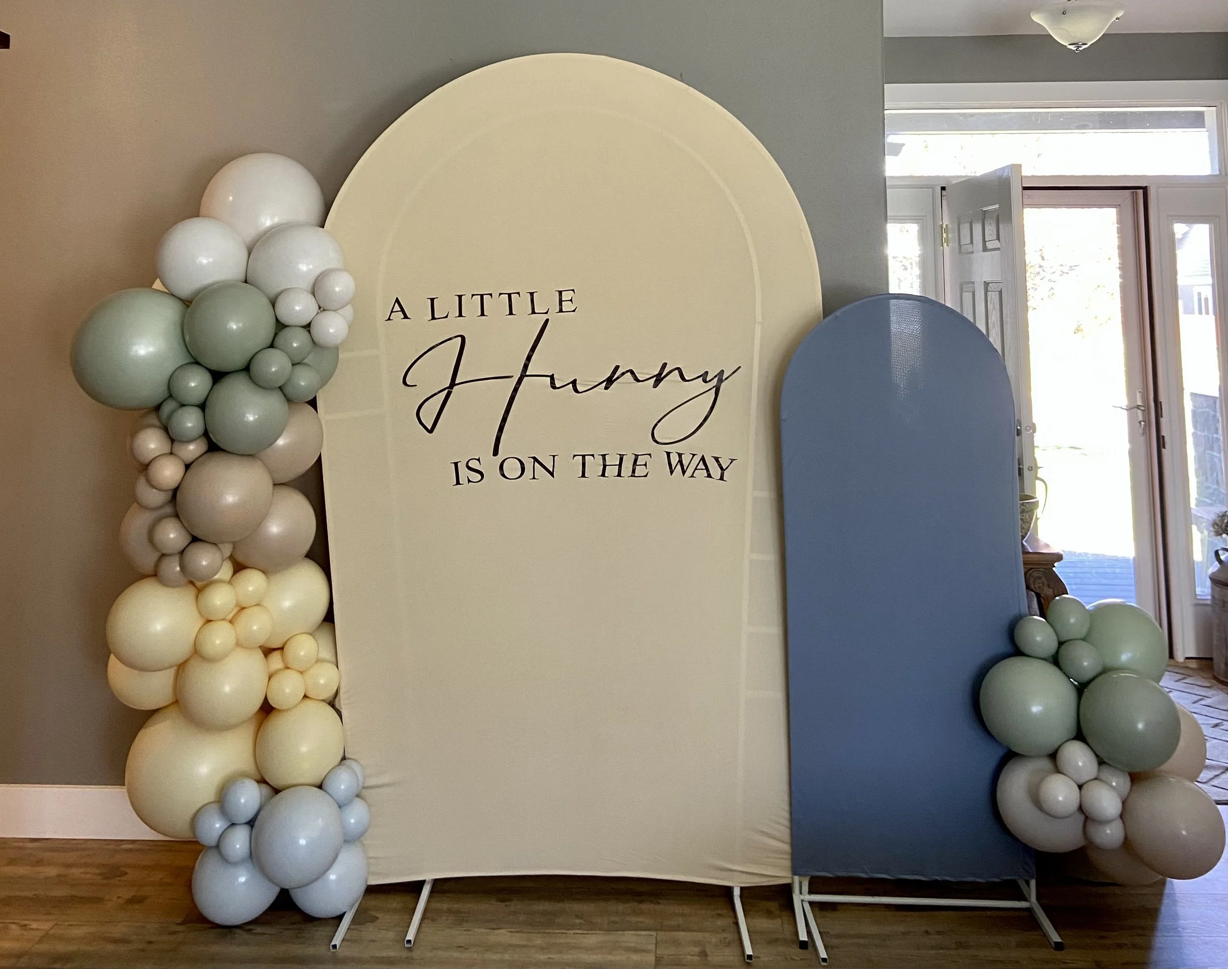 Photo Backdrop for Winnie the Pooh themed Baby shower. 