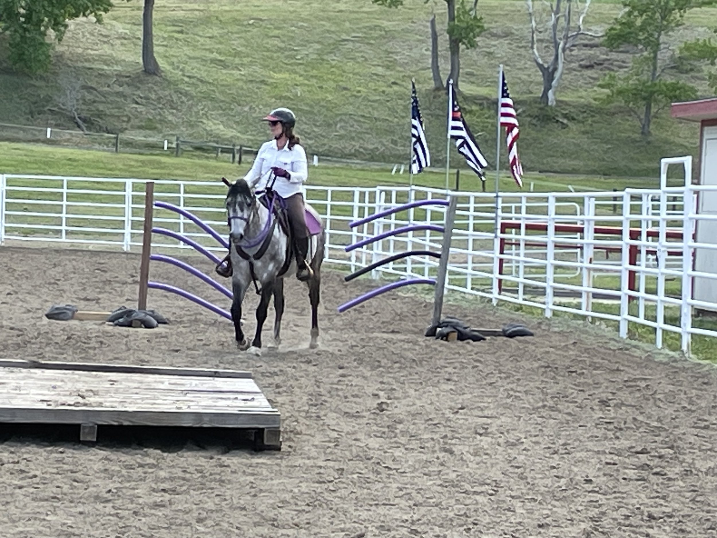 A Rider Navigates Obstacles at JCHC's First Trail Clinic held in June of 2025