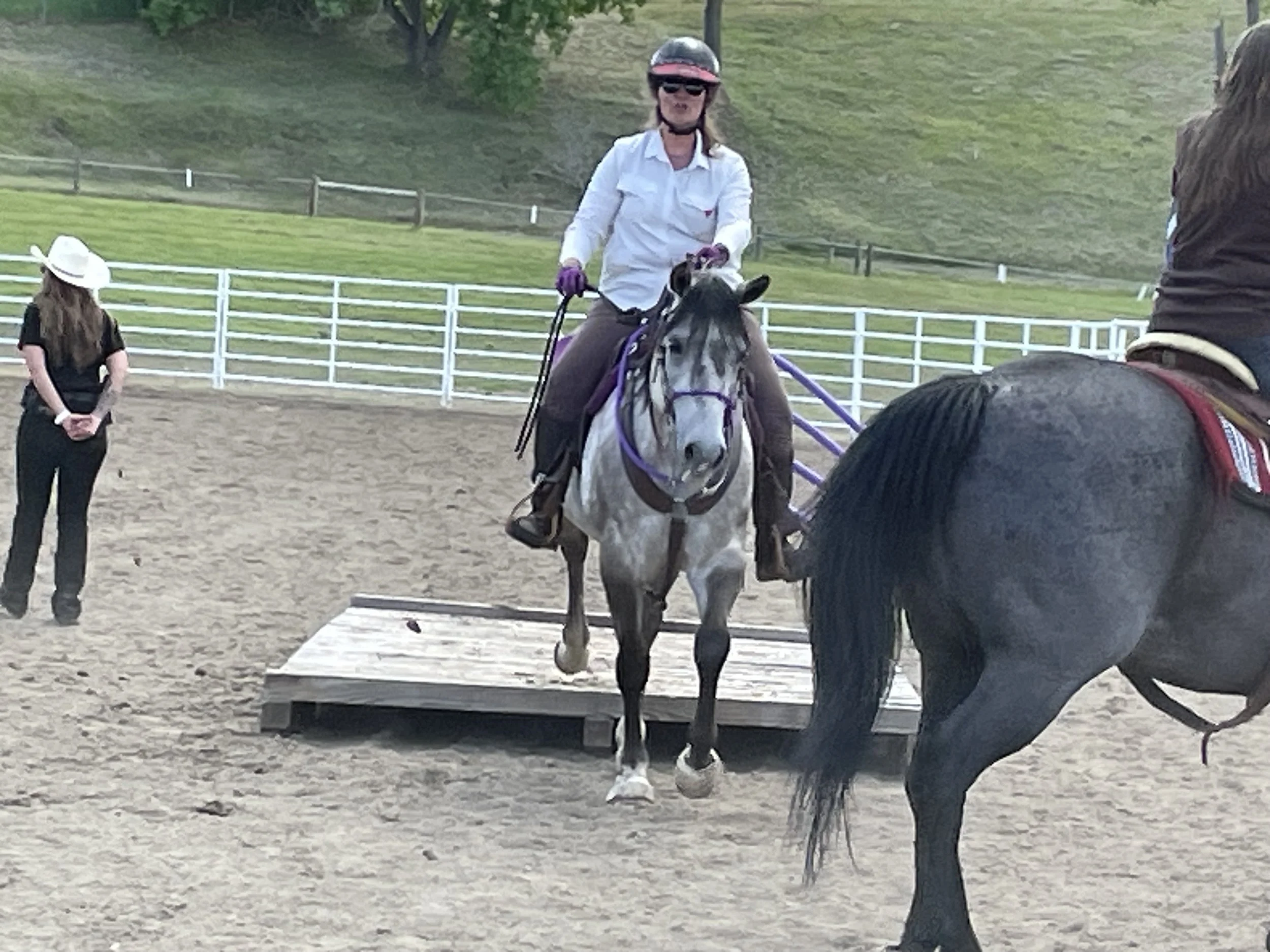 A Rider Navigates Obstacles at JCHC's First Trail Clinic held in June of 2025