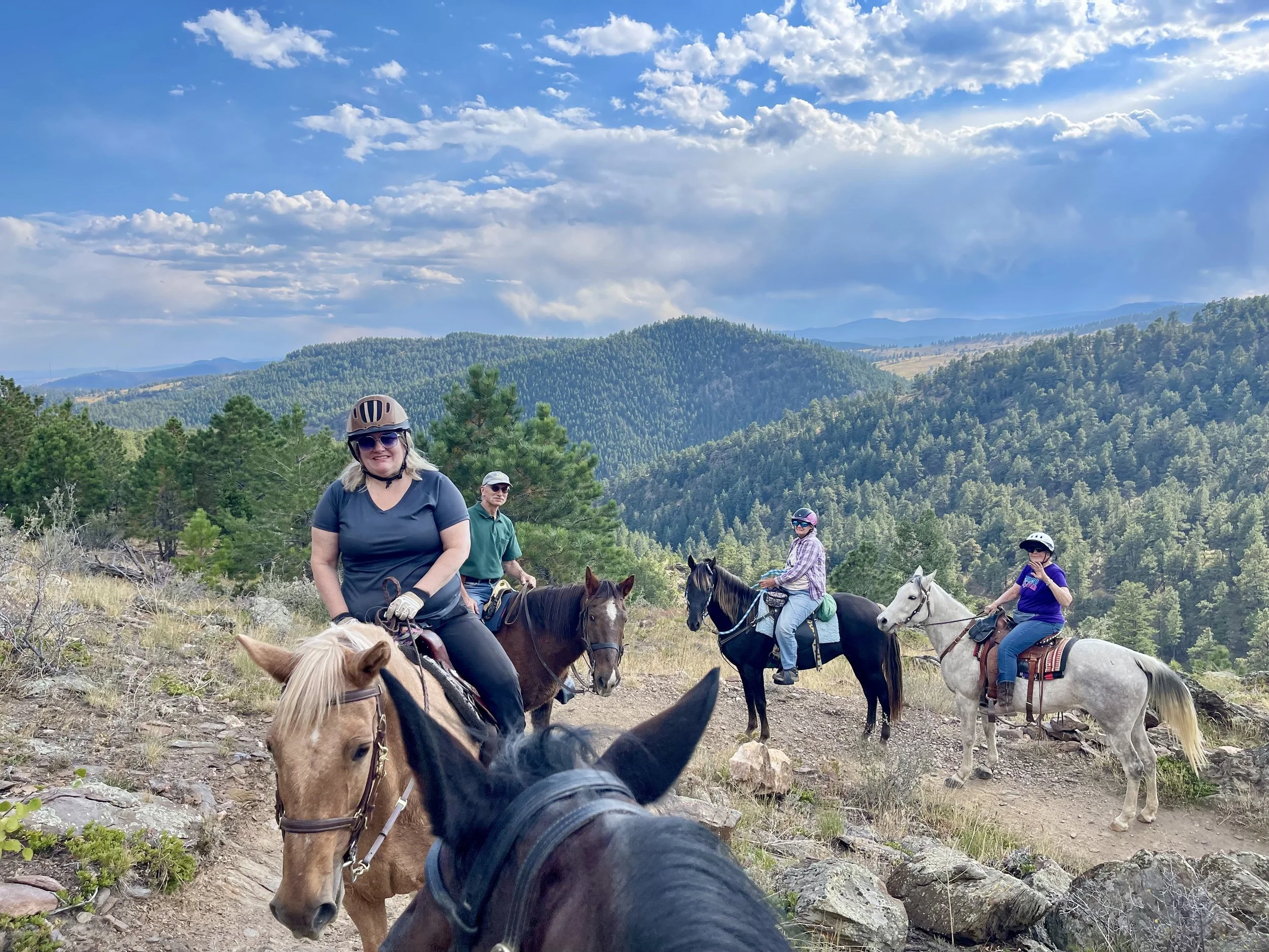 Riders at the Buffalo Bill Saddle Club Poker Ride Held at Staunton State Park - August, 2024