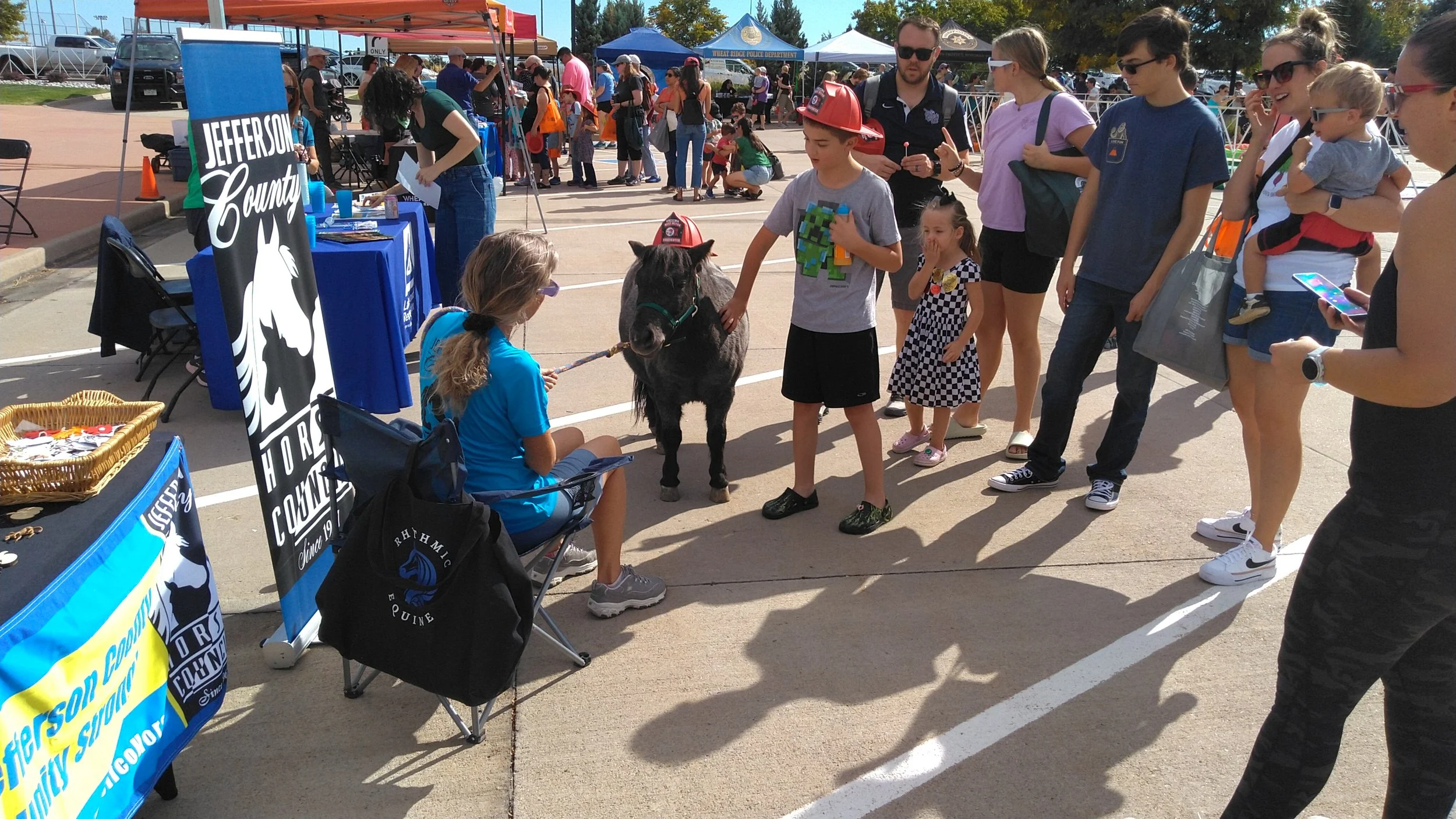 Squiggy the mini joins JCHC volunteers at the Foothills Fire Muster - September, 2025