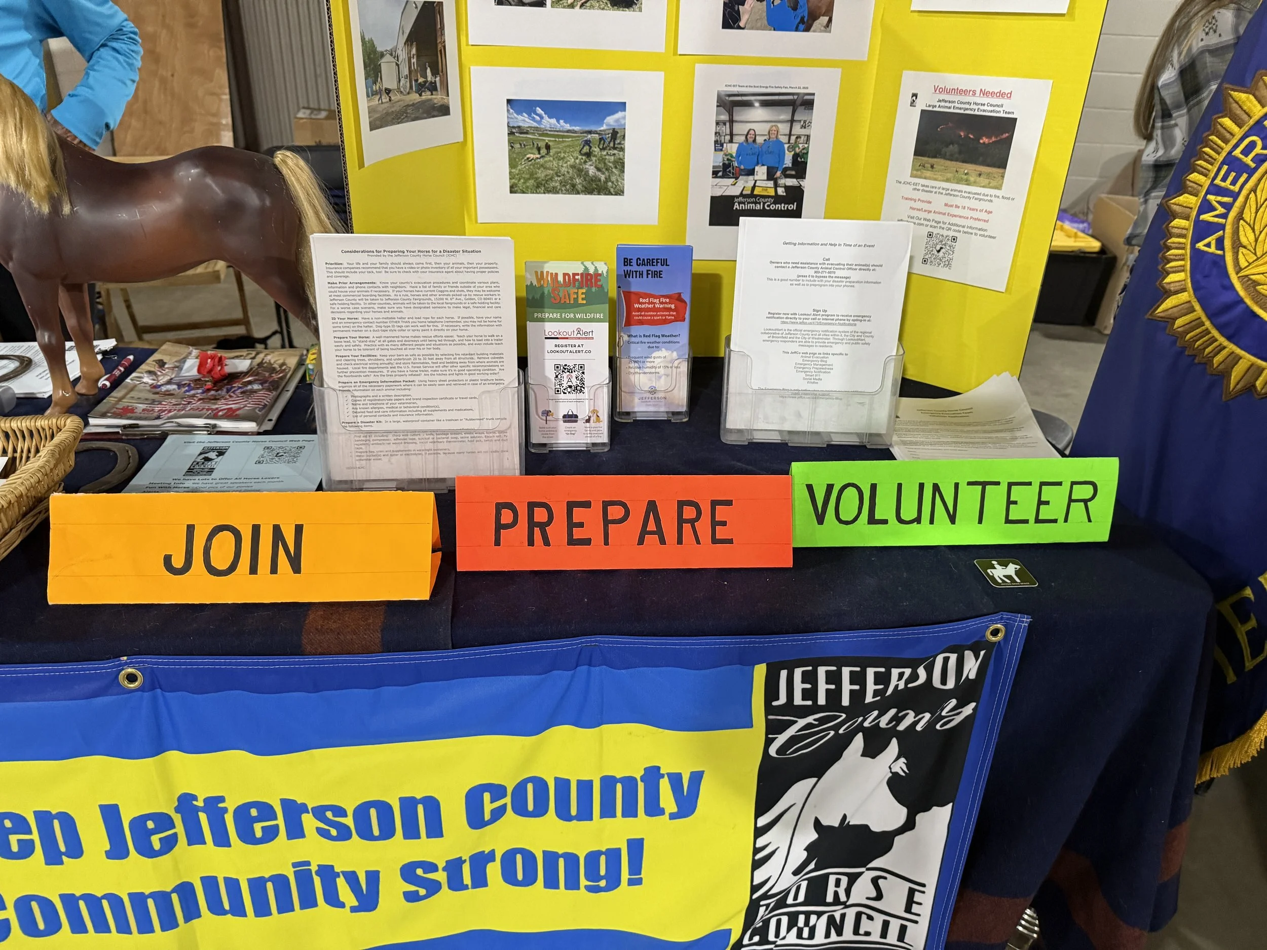 JCHC provides emergency evacuation literature to the community at the 2025 Westernaires Annual Show - October, 2025
