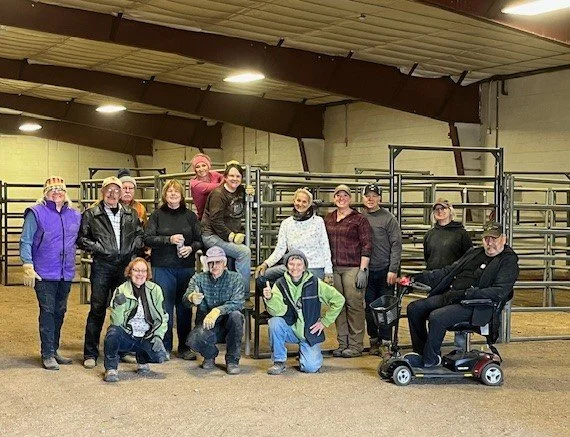 JCHC Volunteers Constructing Stalls for NWSS Events Held at the Jeffco Fairgrounds - December, 2023