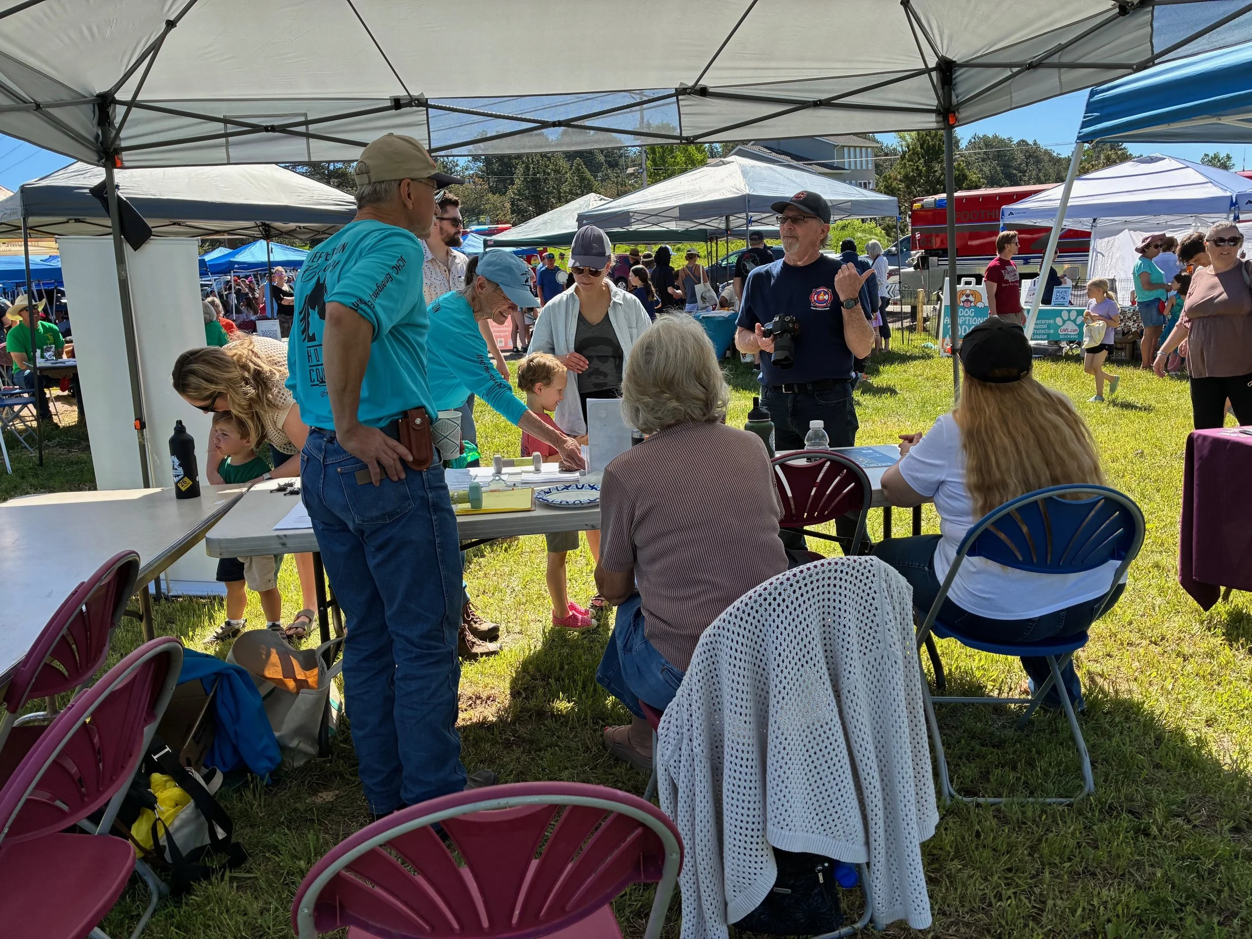 JCHC Volunteers Speaking to Community Members at the Foothills Fire Pancake Breakfast, June, 2025