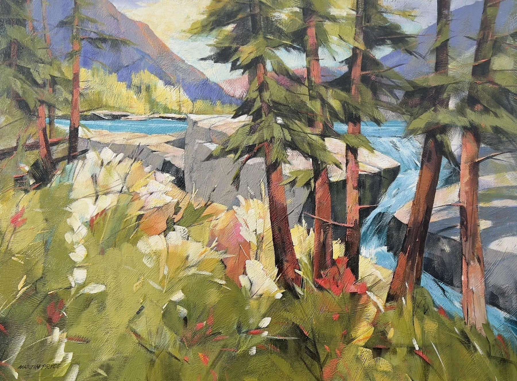 Canadian Rockies Paintings: Original Latex Mountain Landscapes
