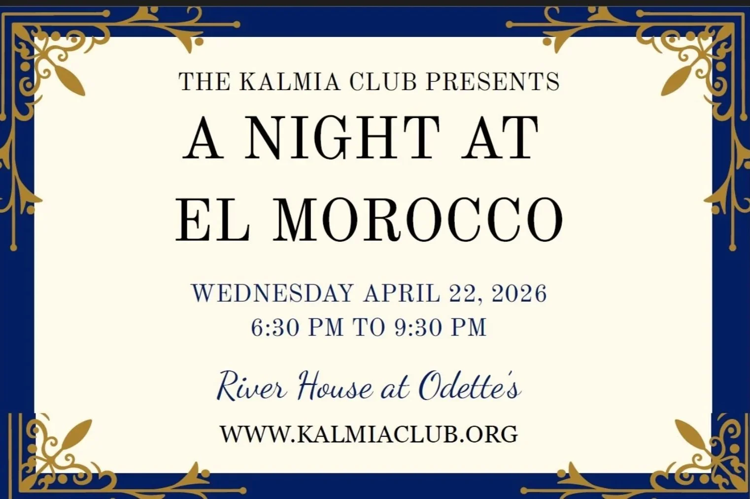 “A Night at El Morocco” - A Kalmia Gala at Odette's