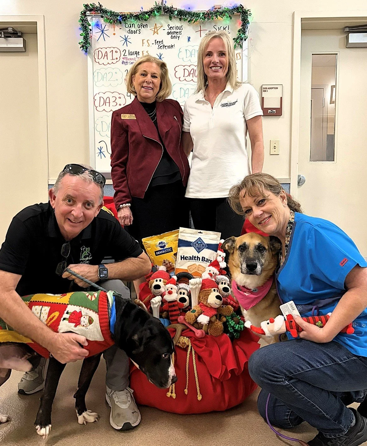 Of the 56 shelters we gifted in 2025, Animal Friends of the Valleys was first on our list. Serving Southwest Riverside County, they provide shelter, adoptions, and animal care for animals in need. We were thrilled to bring Christmas cheer to their sh
